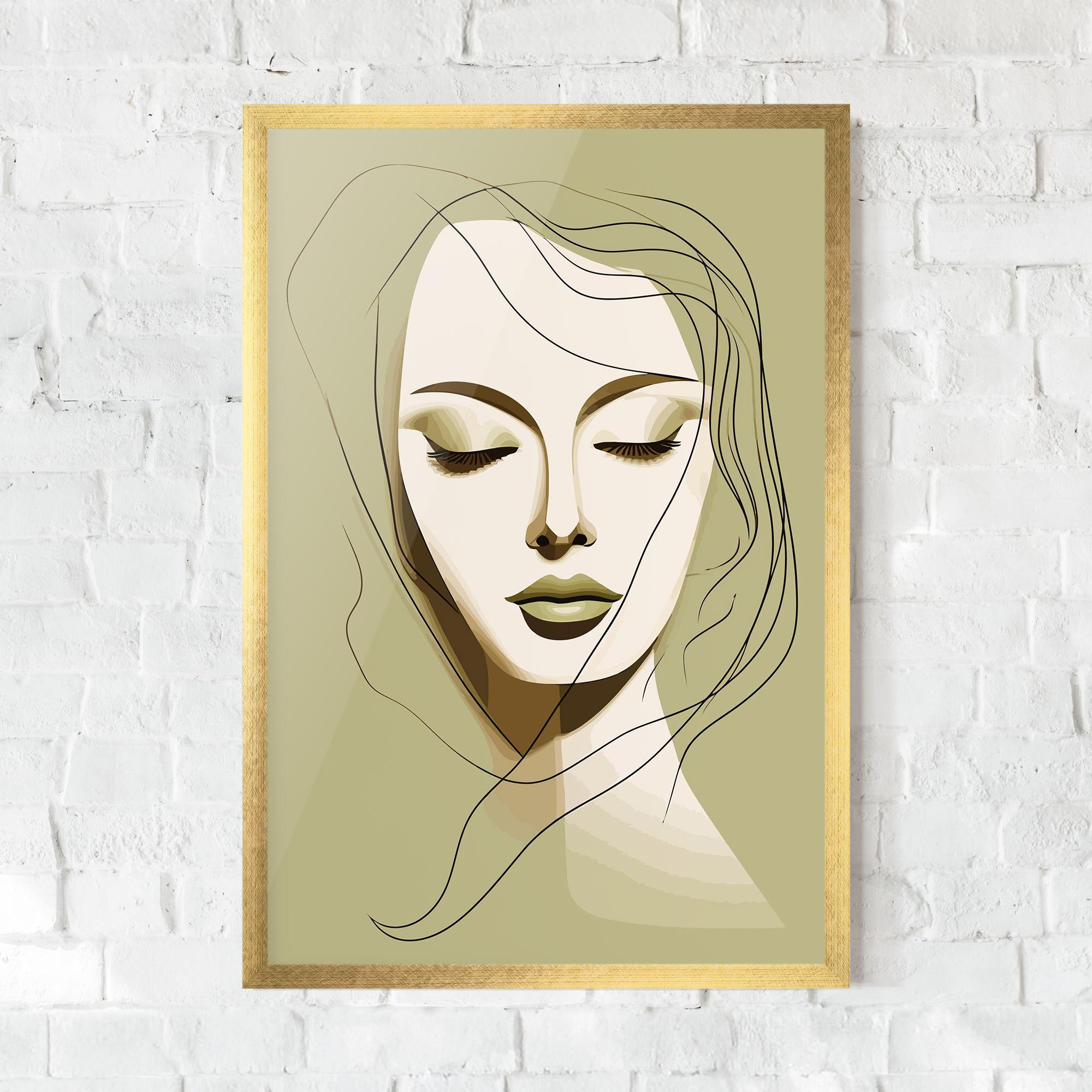 Gerahmte Poster Cream Womans Face mockup 0