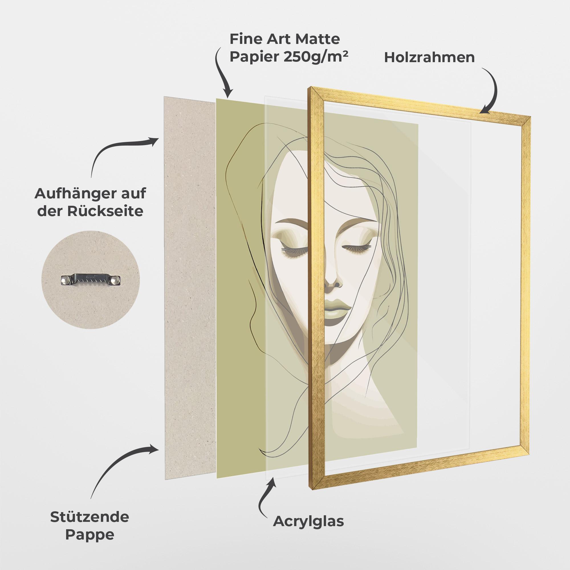 Gerahmte Poster Cream Womans Face mockup 1