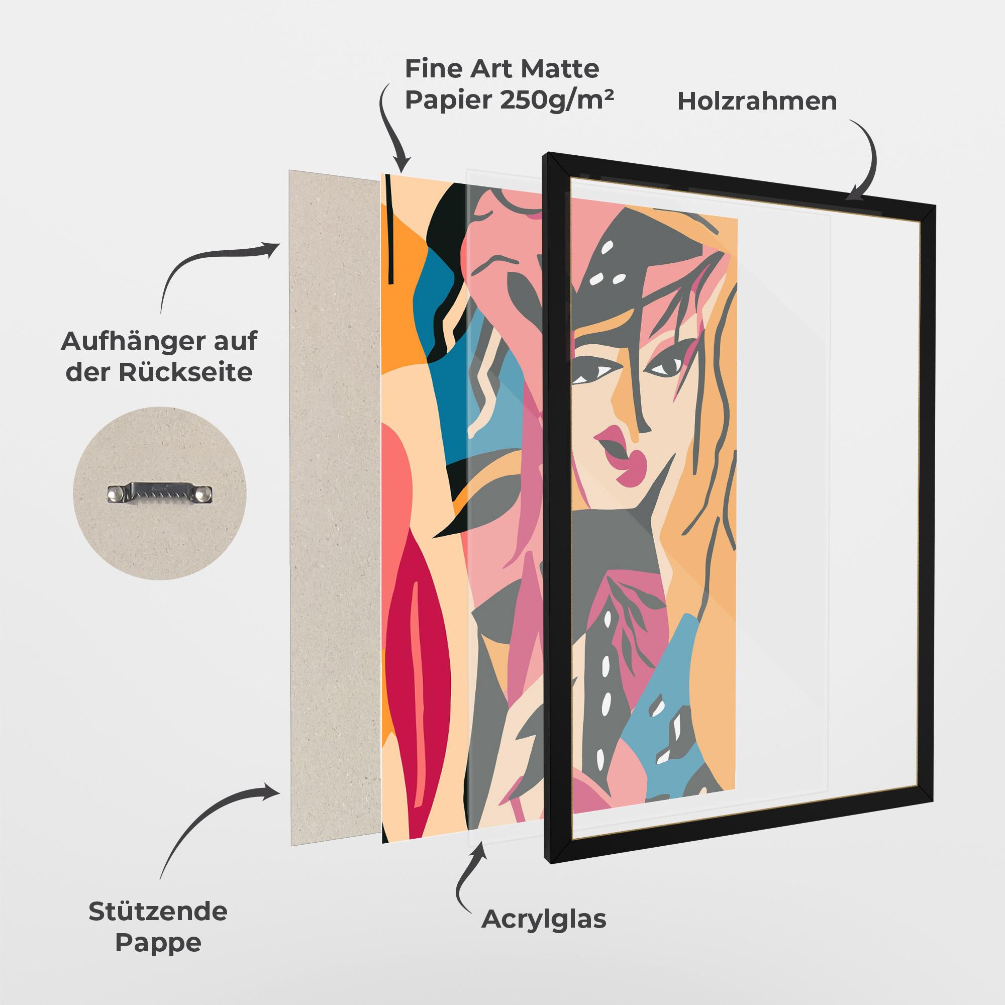 Gerahmte Poster Crowd Face mockup 1