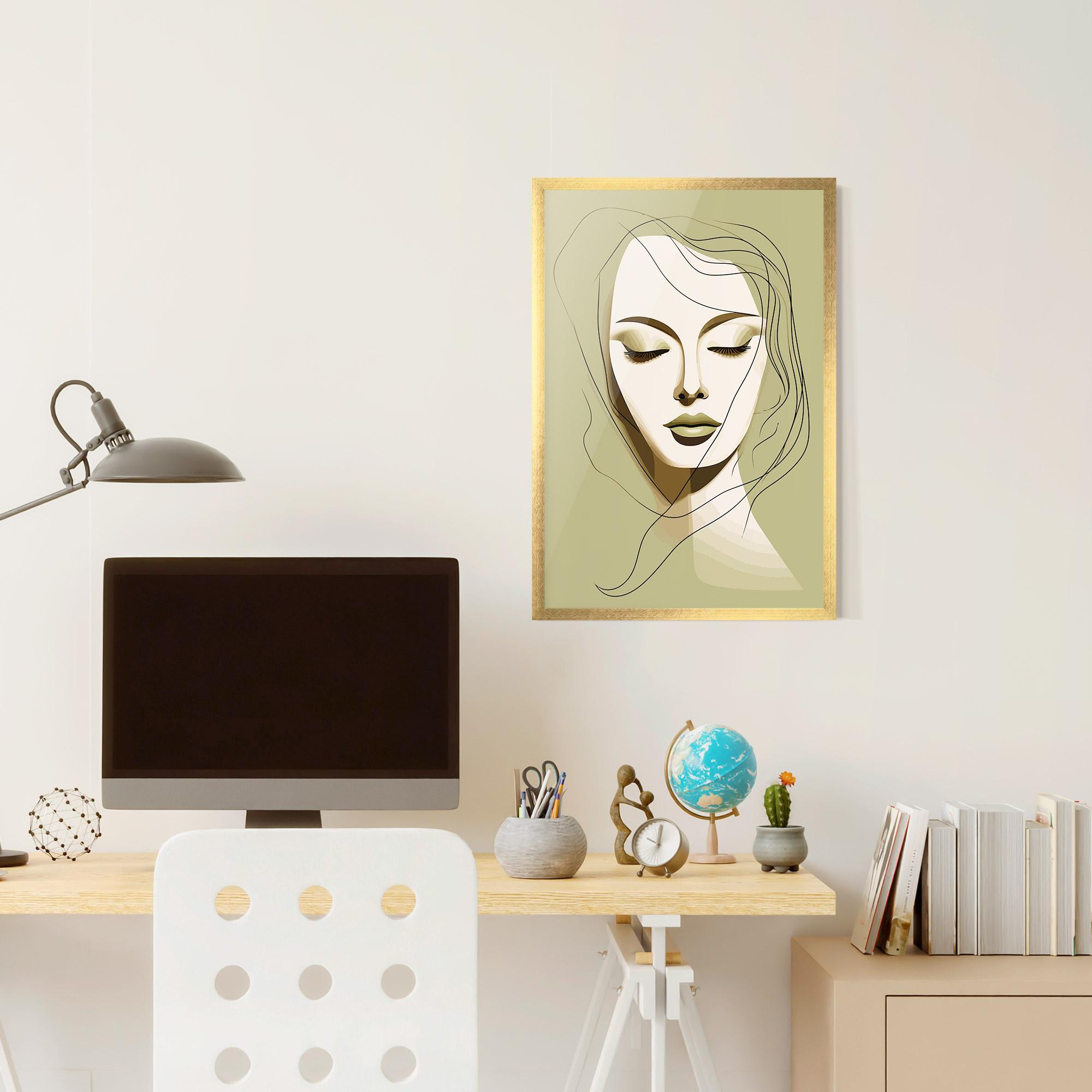 Gerahmte Poster Cream Womans Face mockup 6