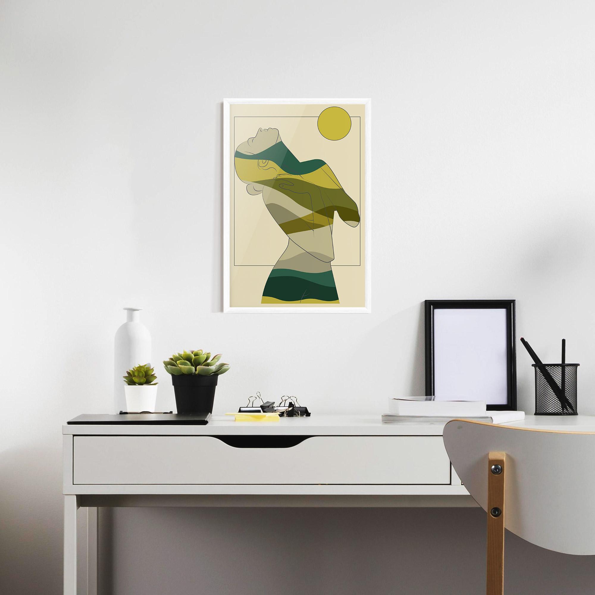 Gerahmte Poster Green Nature Woman mockup 7