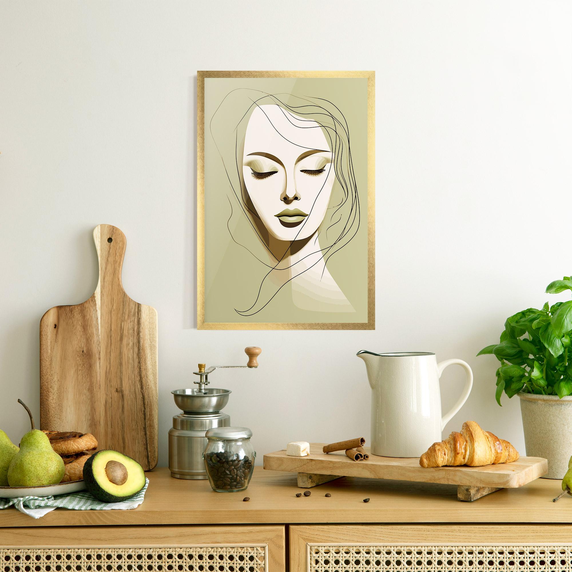 Gerahmte Poster Cream Womans Face mockup 8