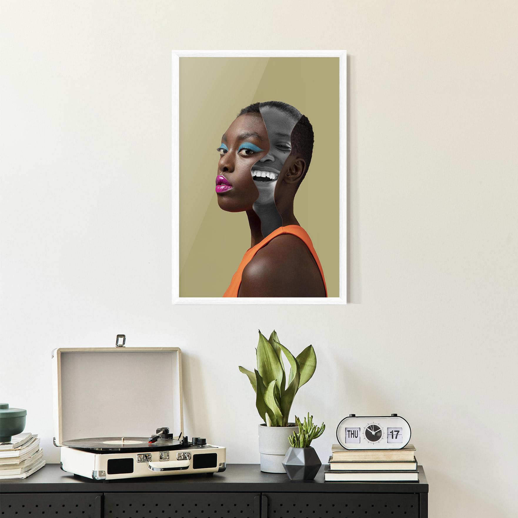 Gerahmte Poster American Woman Collage mockup 2