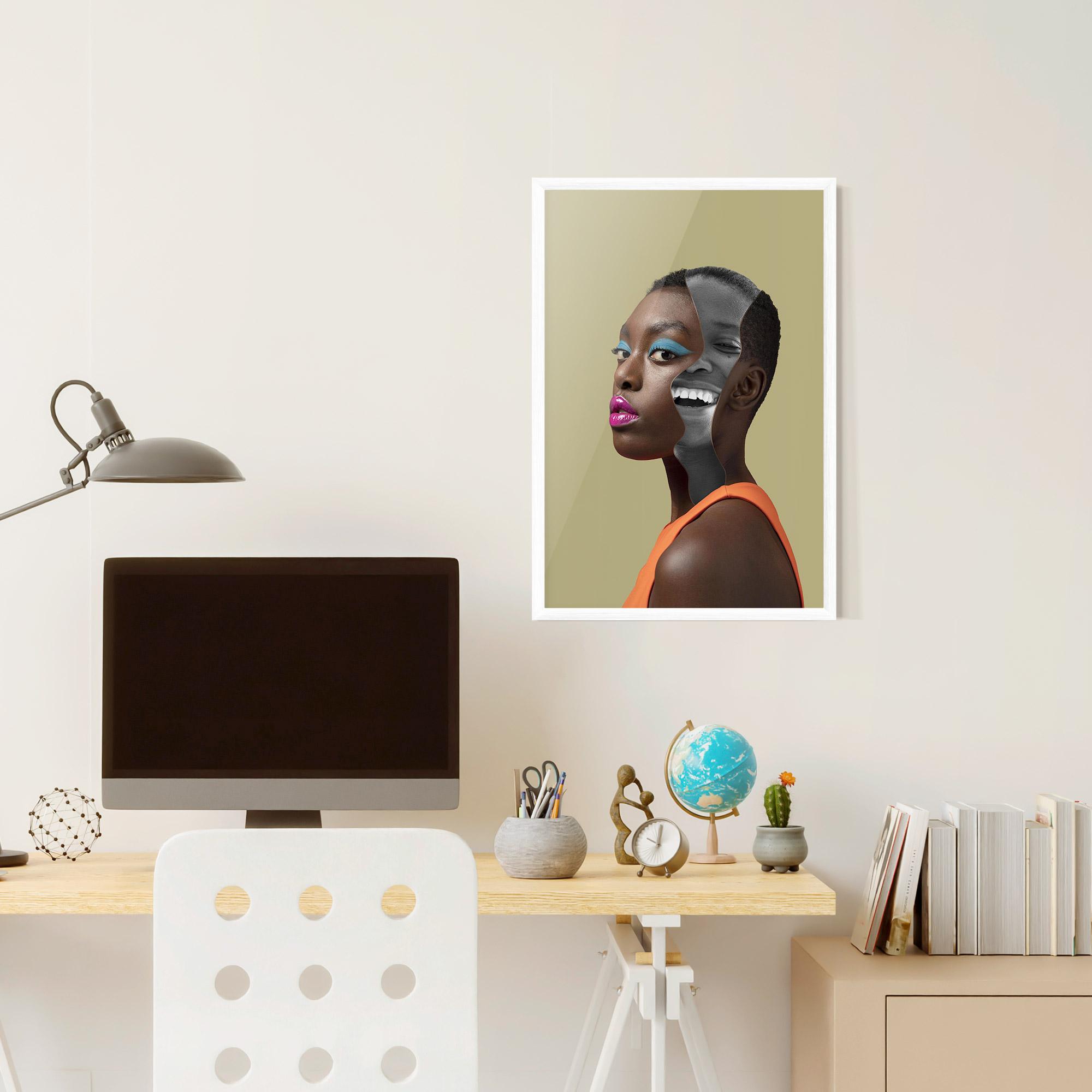 Gerahmte Poster American Woman Collage mockup 6