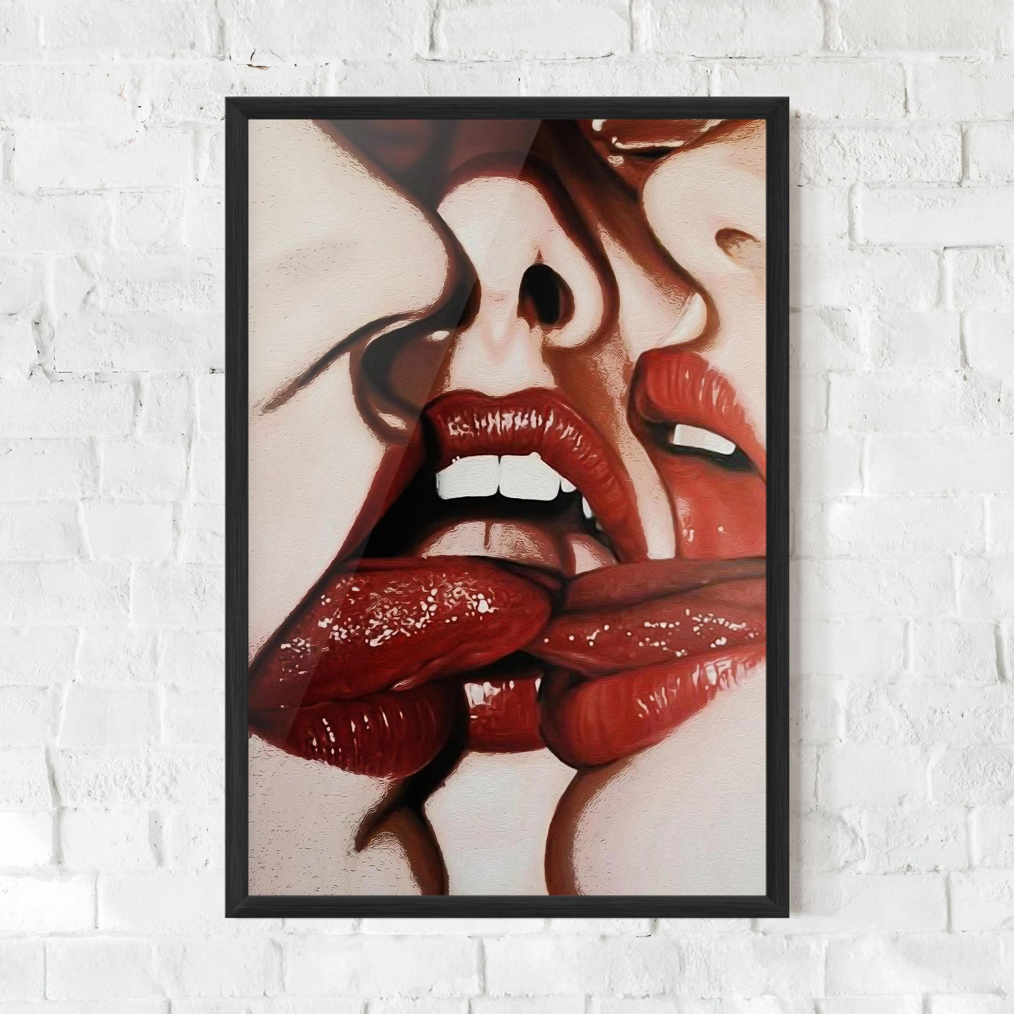 Gerahmte Poster Tree Red Lips mockup 0