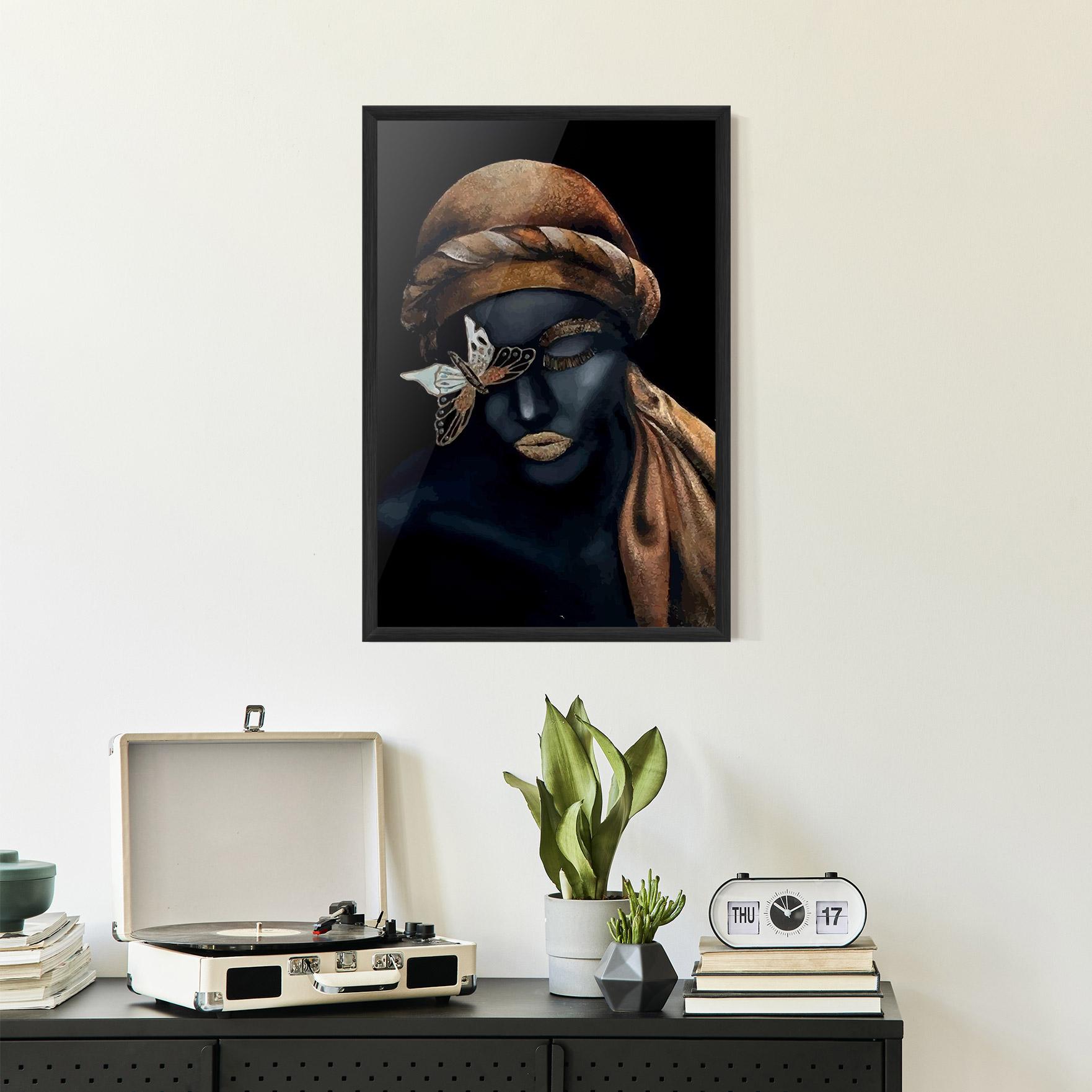 Gerahmte Poster Butterfly Lady mockup 2