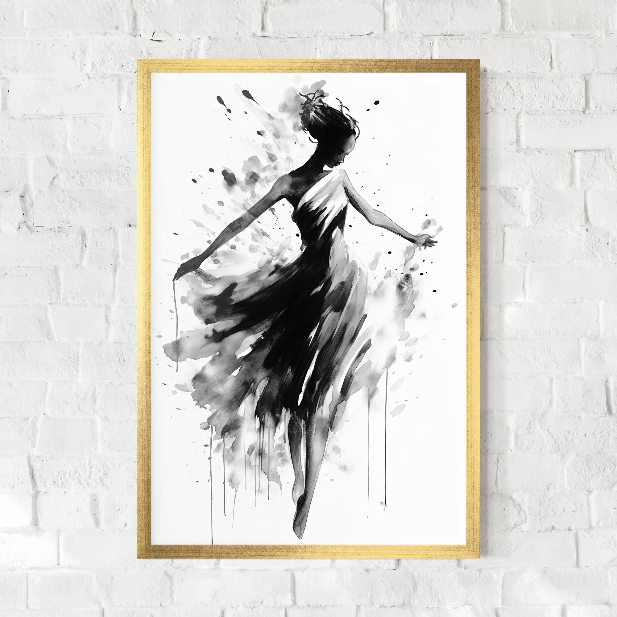 Gerahmte Poster Beautiful Dancing Woman mockup 0