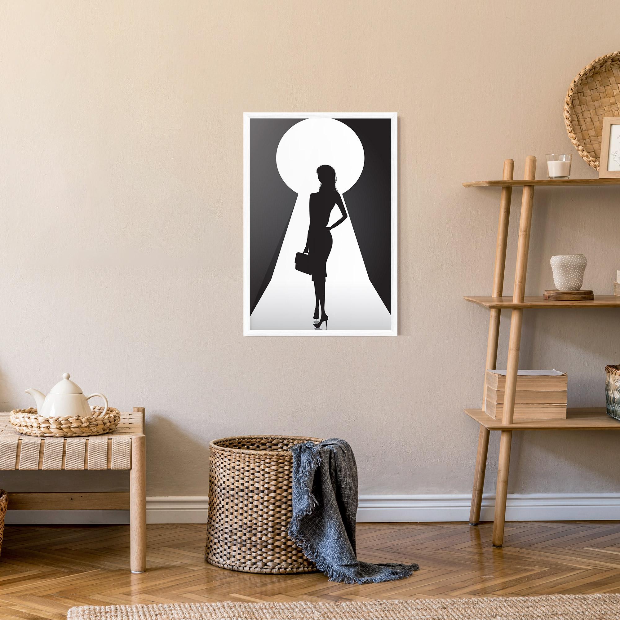 Gerahmte Poster Girl Door mockup 9