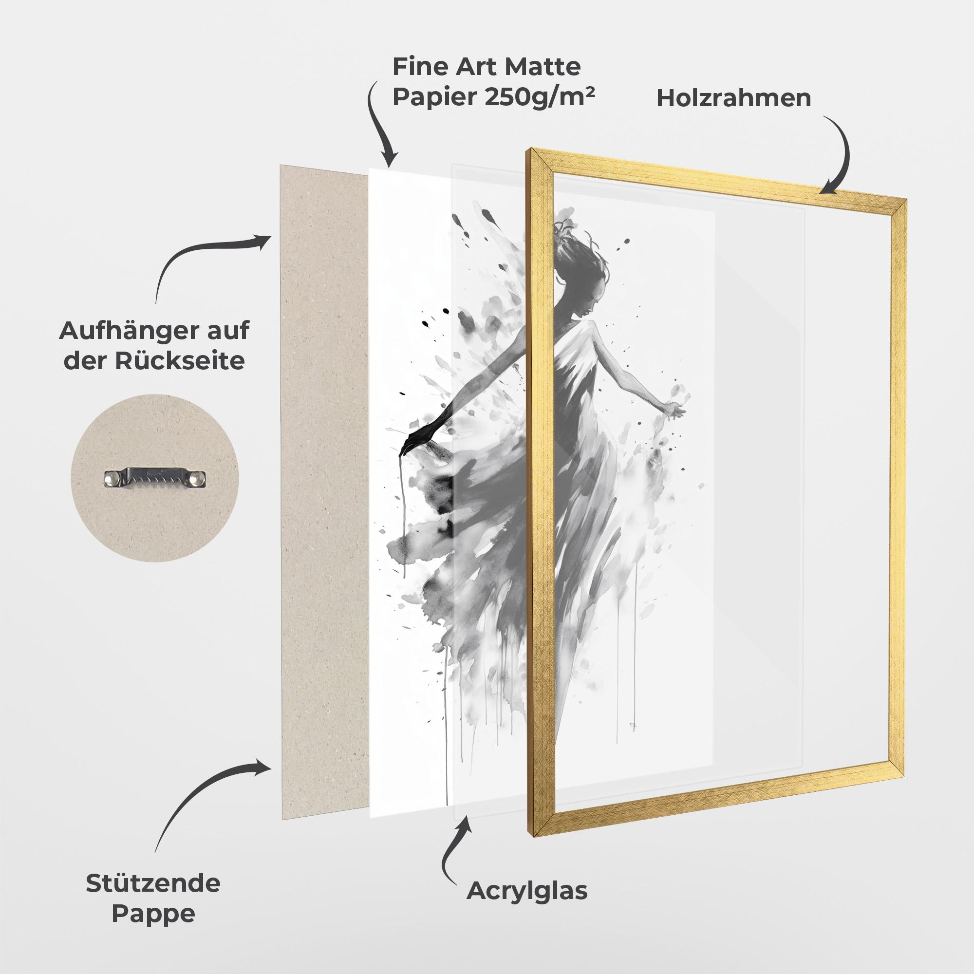 Gerahmte Poster Beautiful Dancing Woman mockup 1