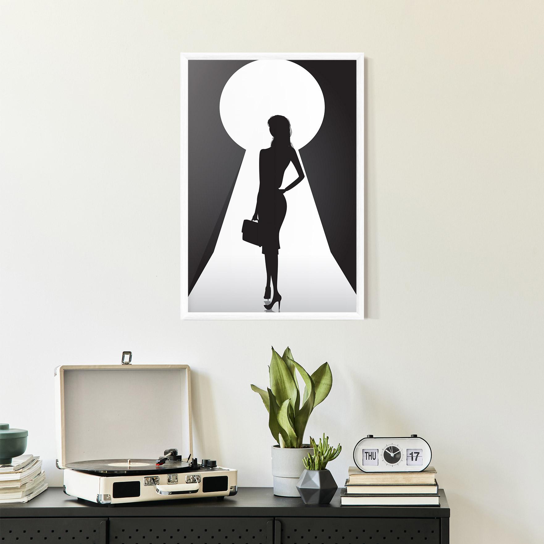 Gerahmte Poster Girl Door mockup 2