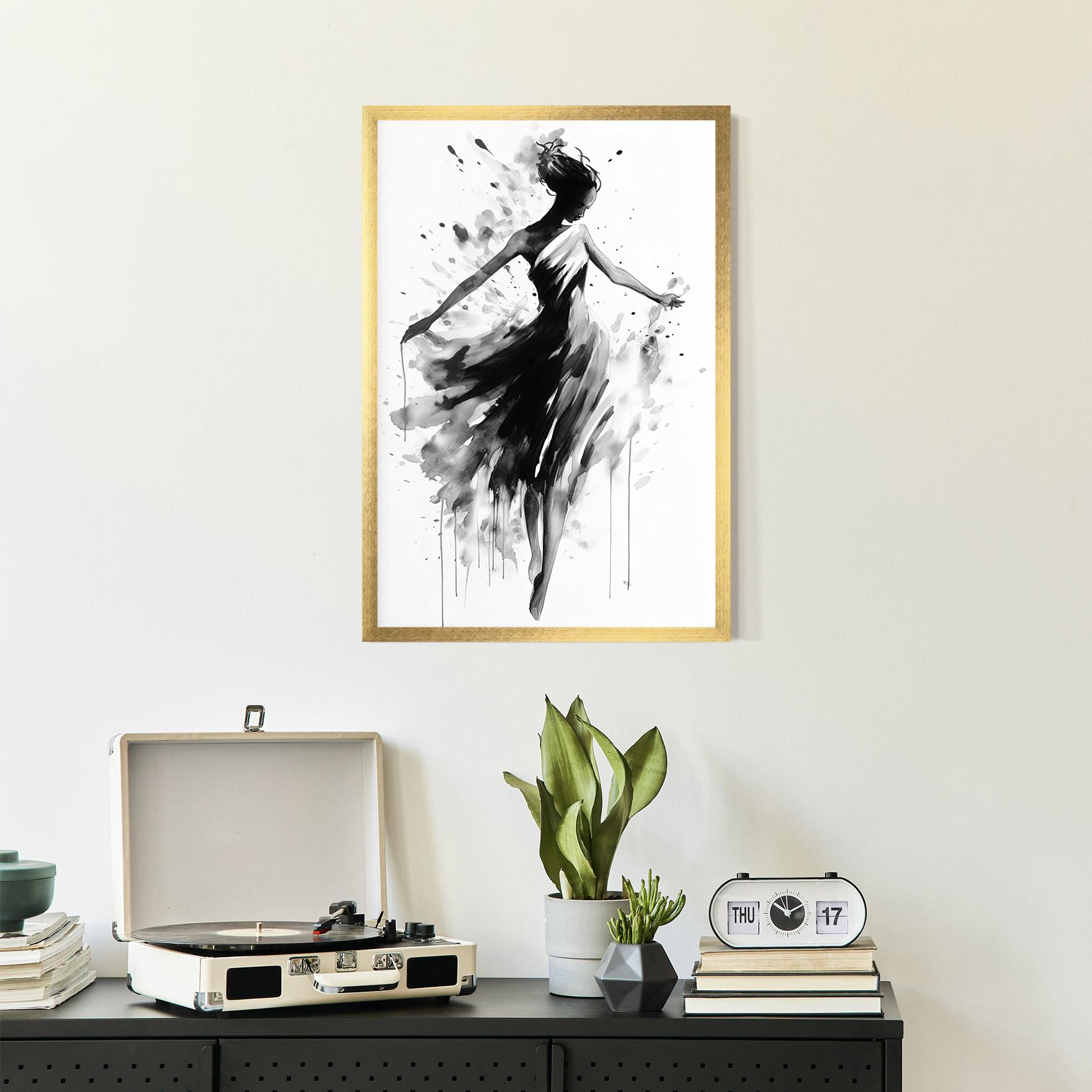 Gerahmte Poster Beautiful Dancing Woman mockup 2