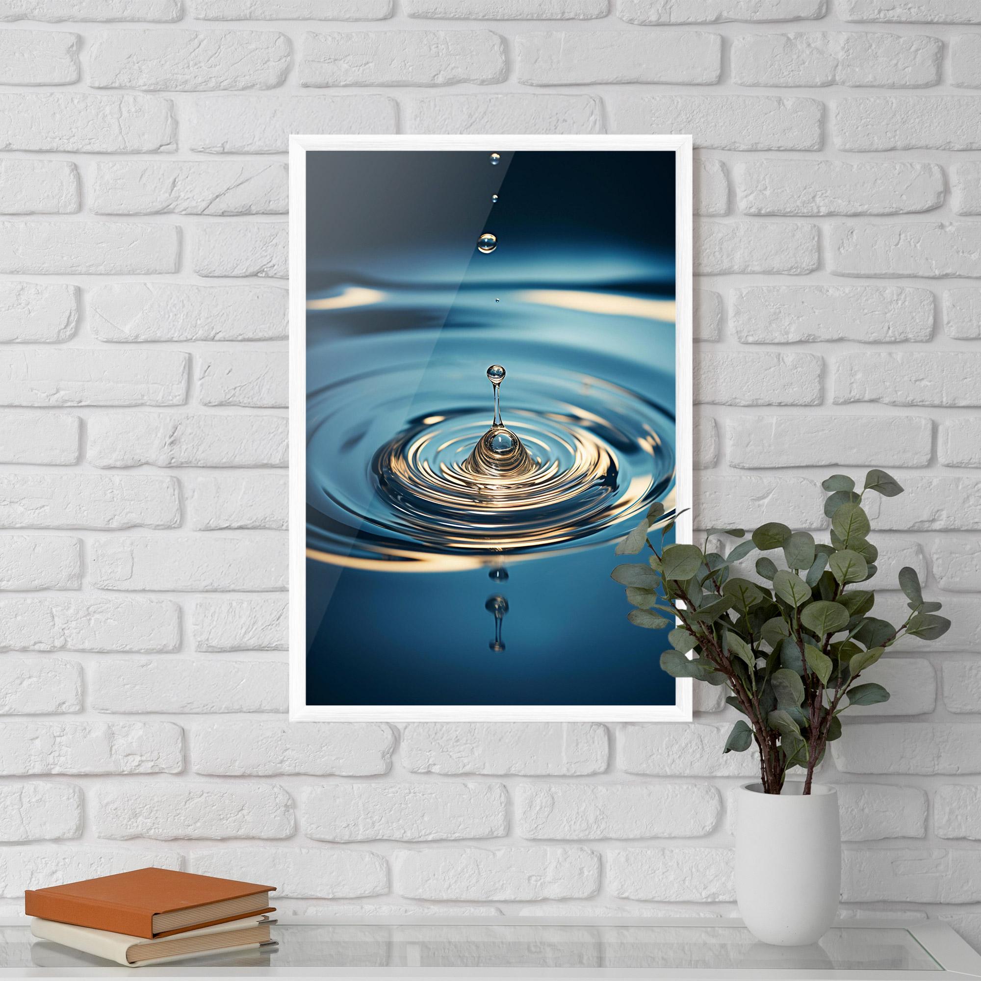 Gerahmte Poster Cream Water Drop mockup 5