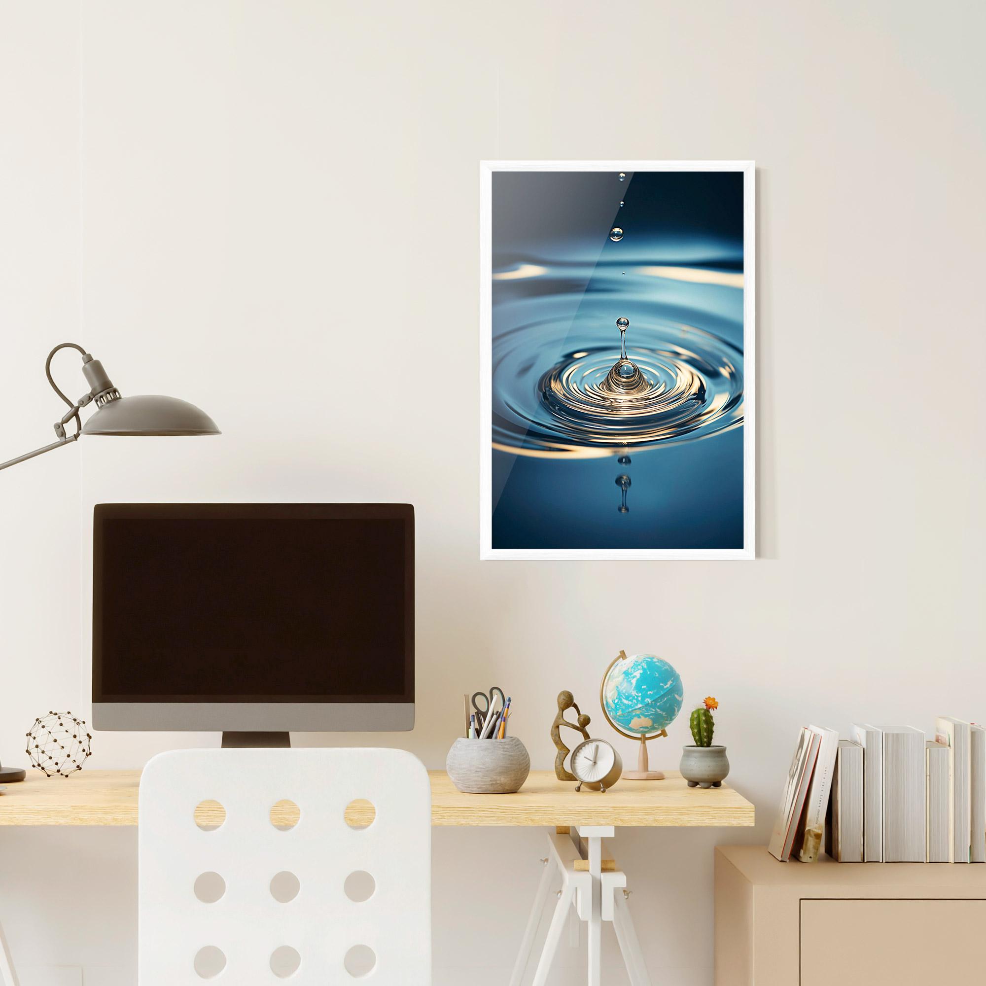 Gerahmte Poster Cream Water Drop mockup 6