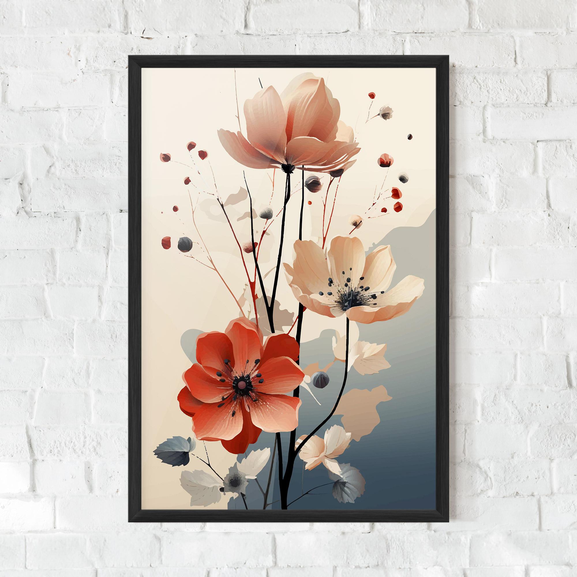 Gerahmte Poster Cream Flower Nature mockup 0