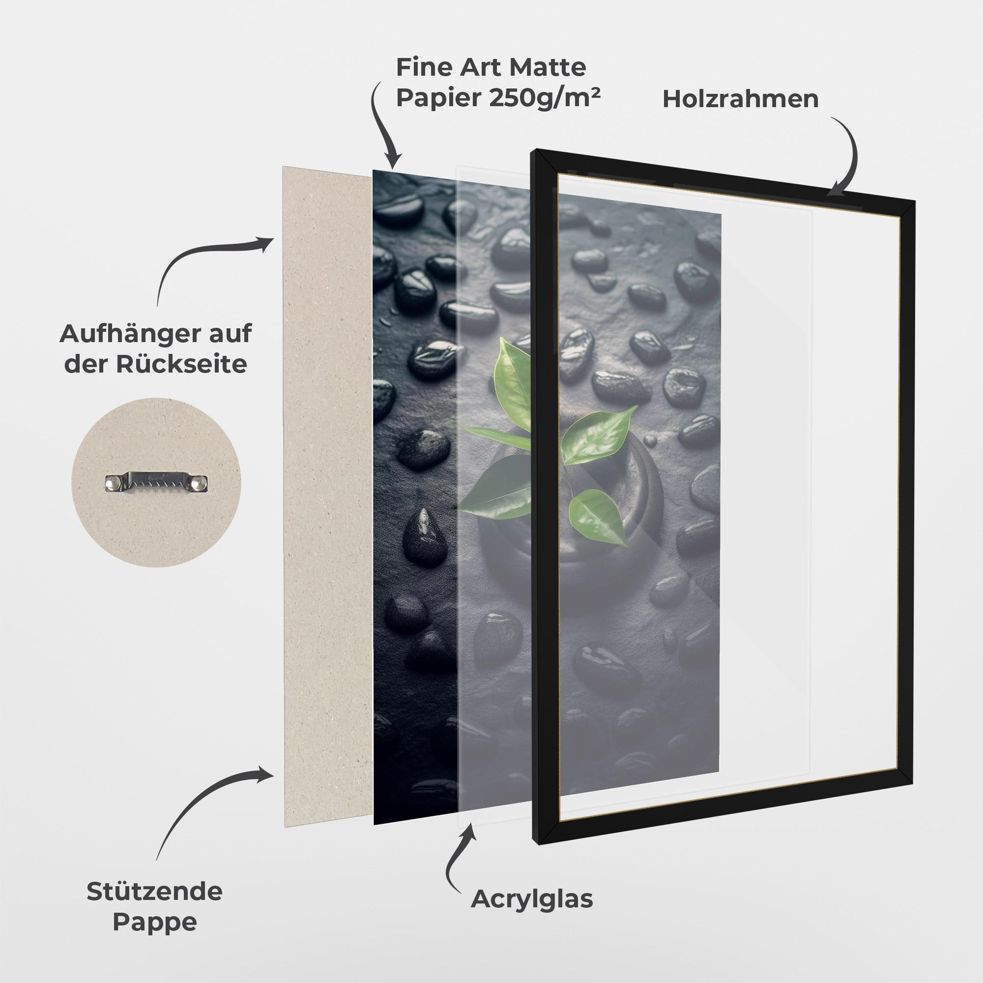 Gerahmte Poster Realistic Spa Leaf mockup 1