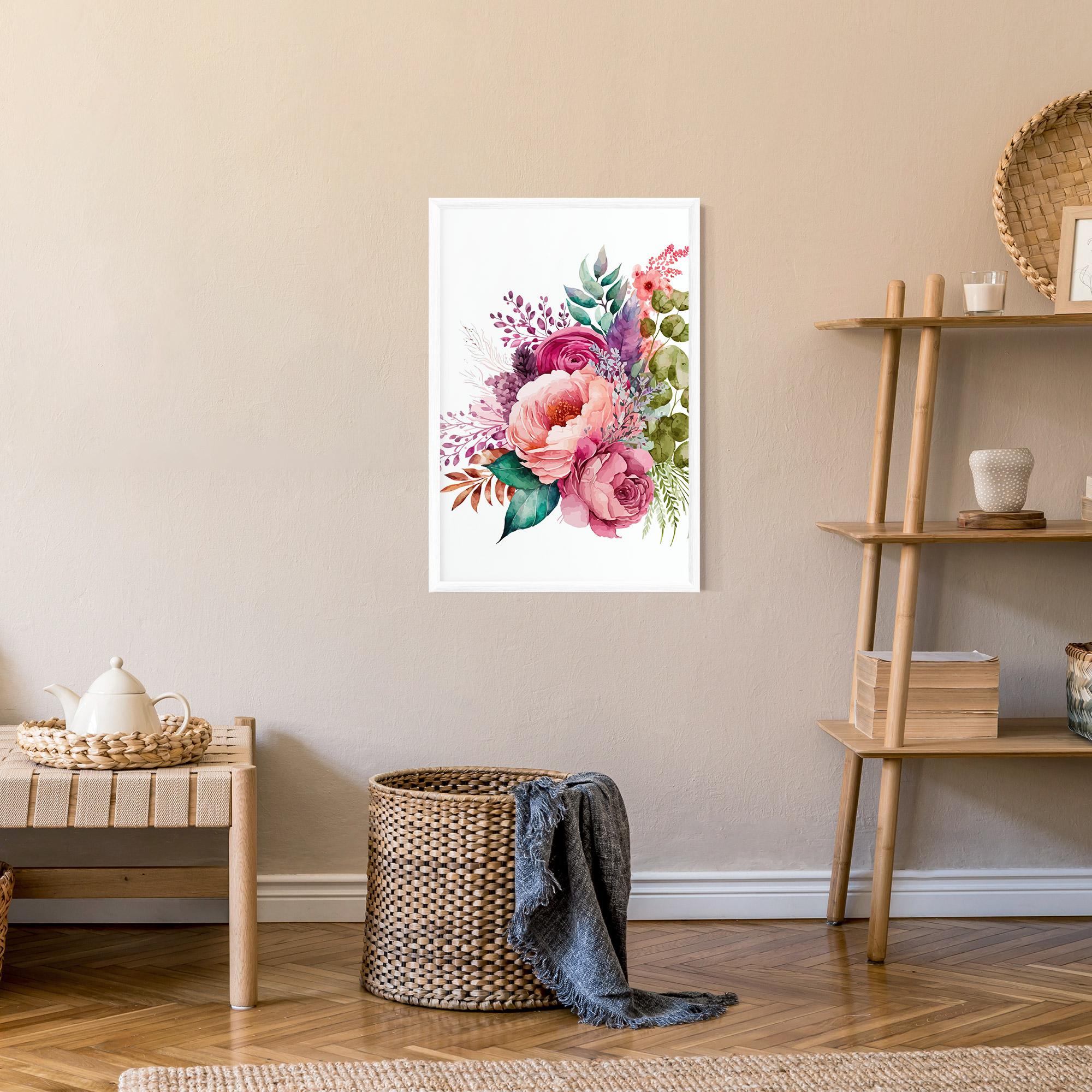 Gerahmte Poster Bouquet Of Pink Roses mockup 9