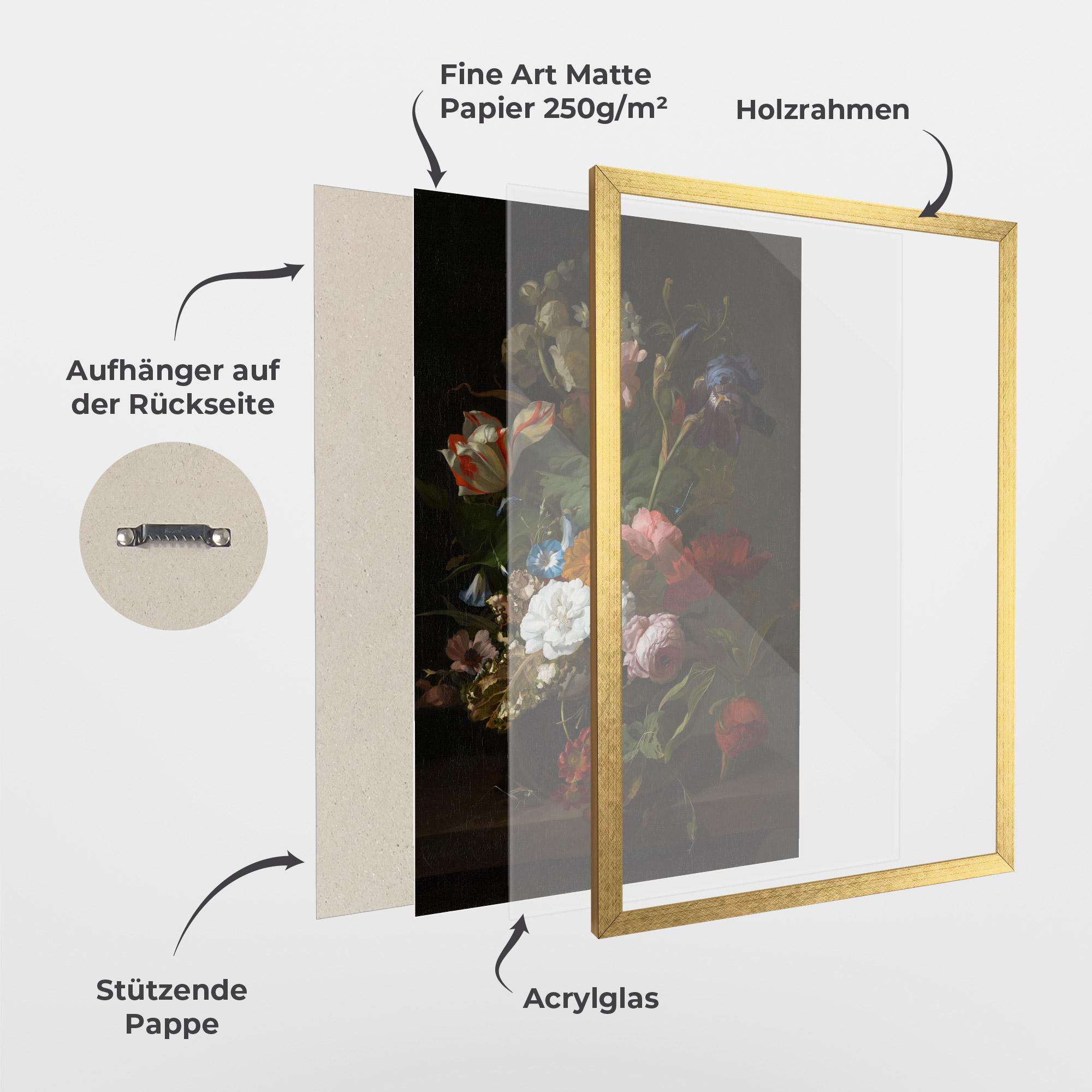 Gerahmte Poster Dark Flowers Bouquet mockup 1