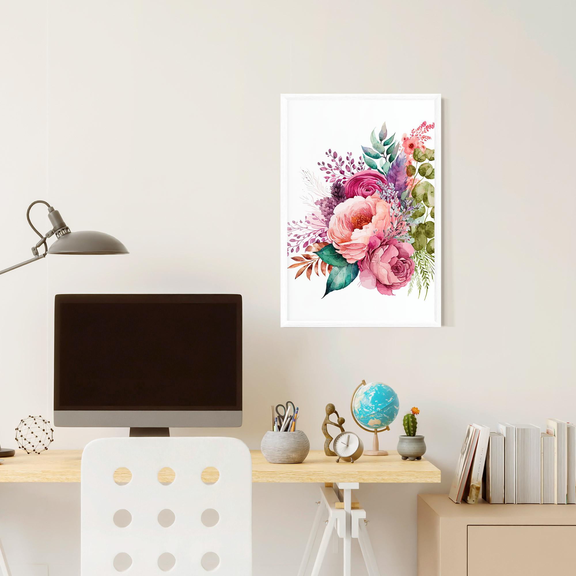 Gerahmte Poster Bouquet Of Pink Roses mockup 6