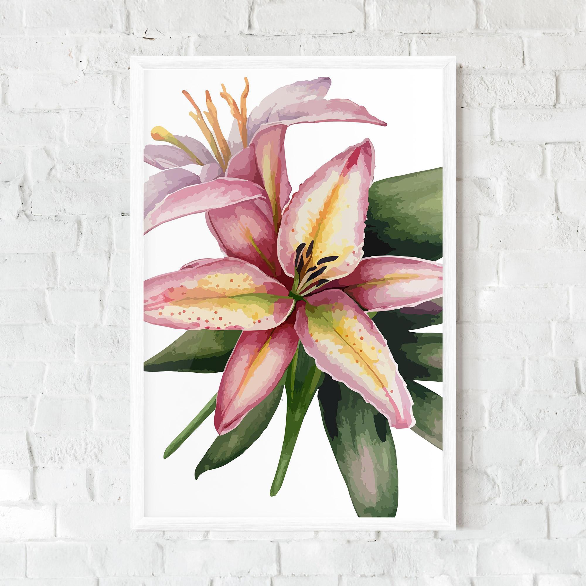 Gerahmte Poster Lily Pretty Pink mockup 0