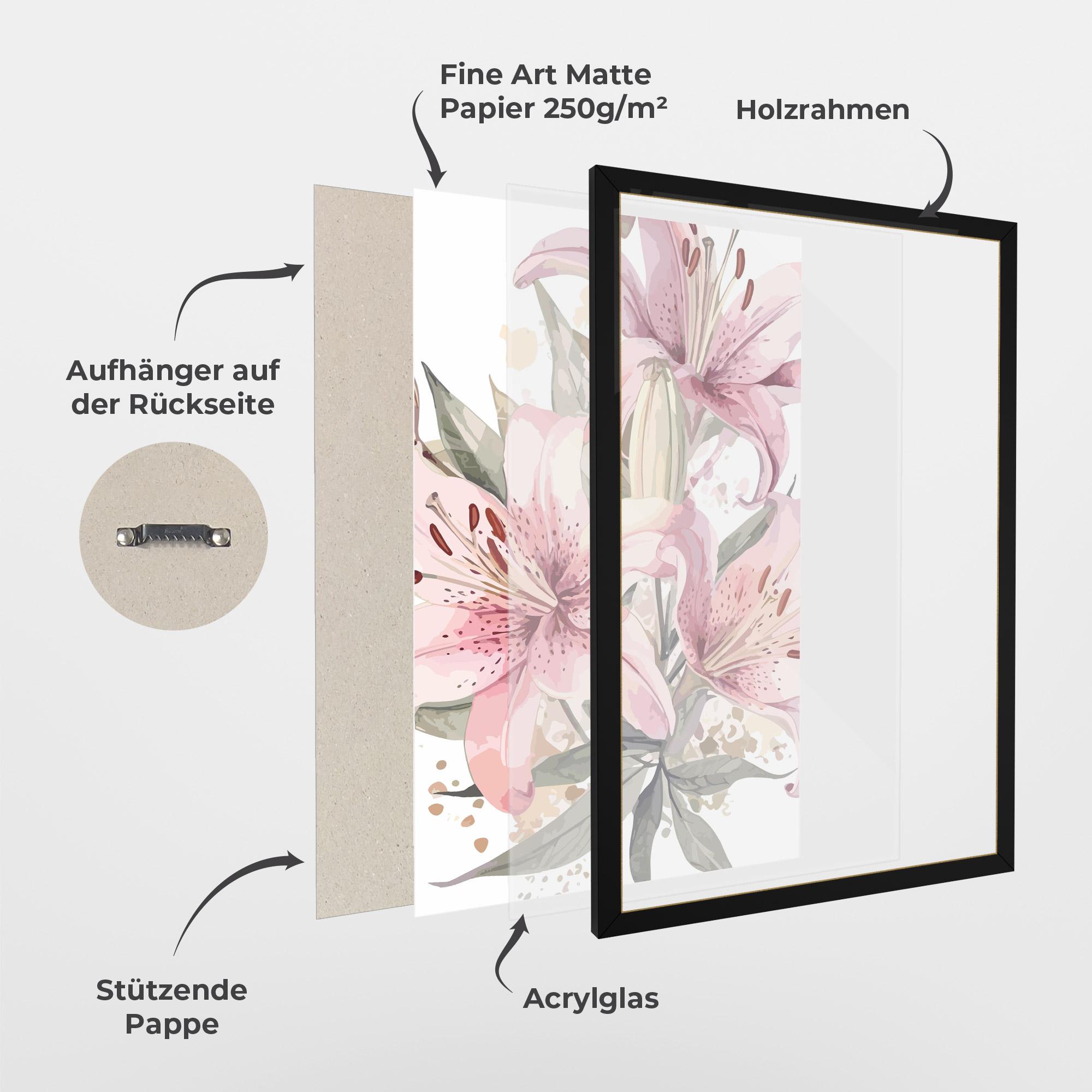 Gerahmte Poster Light Pink Lily Art mockup 1