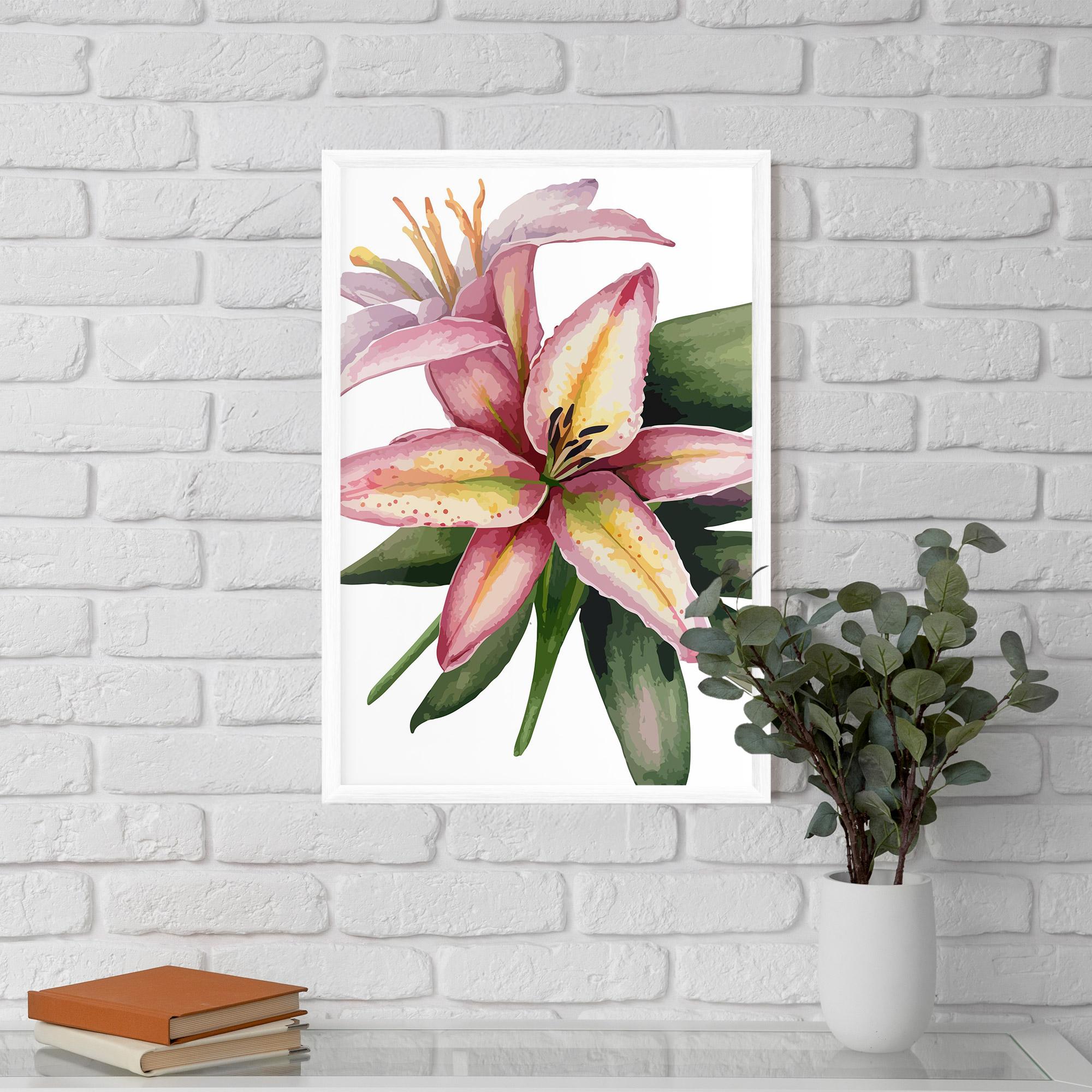 Gerahmte Poster Lily Pretty Pink mockup 5