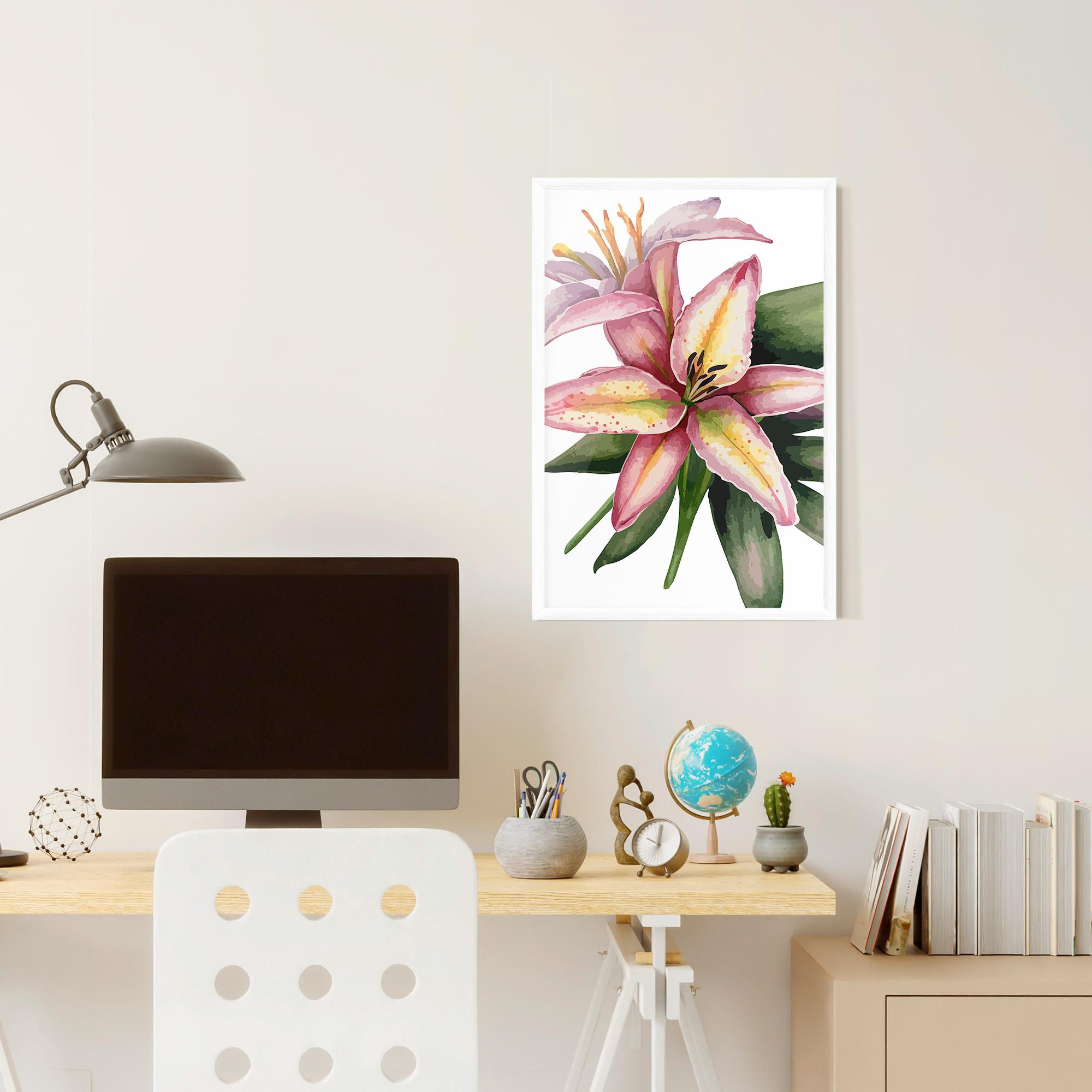 Gerahmte Poster Lily Pretty Pink mockup 6