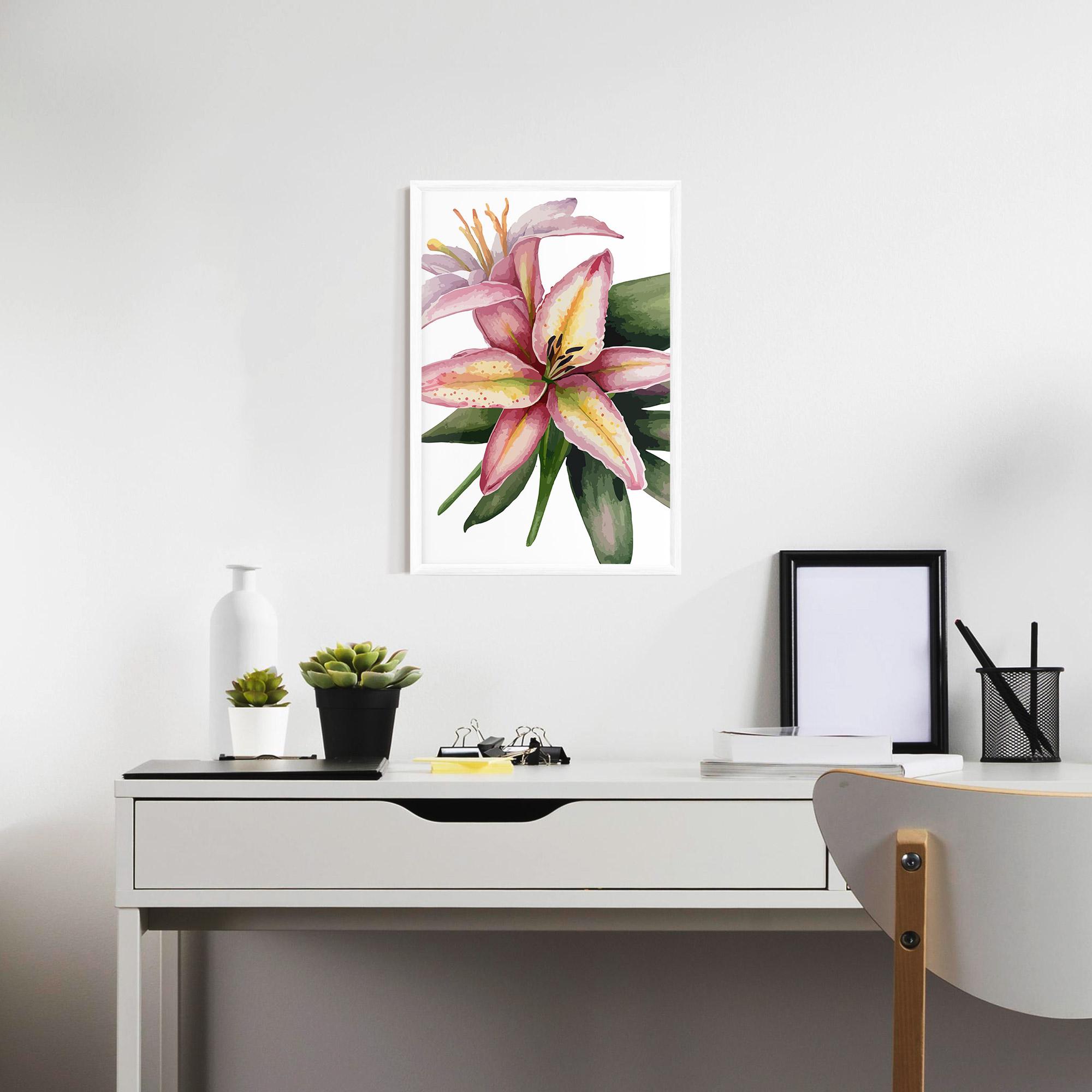 Gerahmte Poster Lily Pretty Pink mockup 7