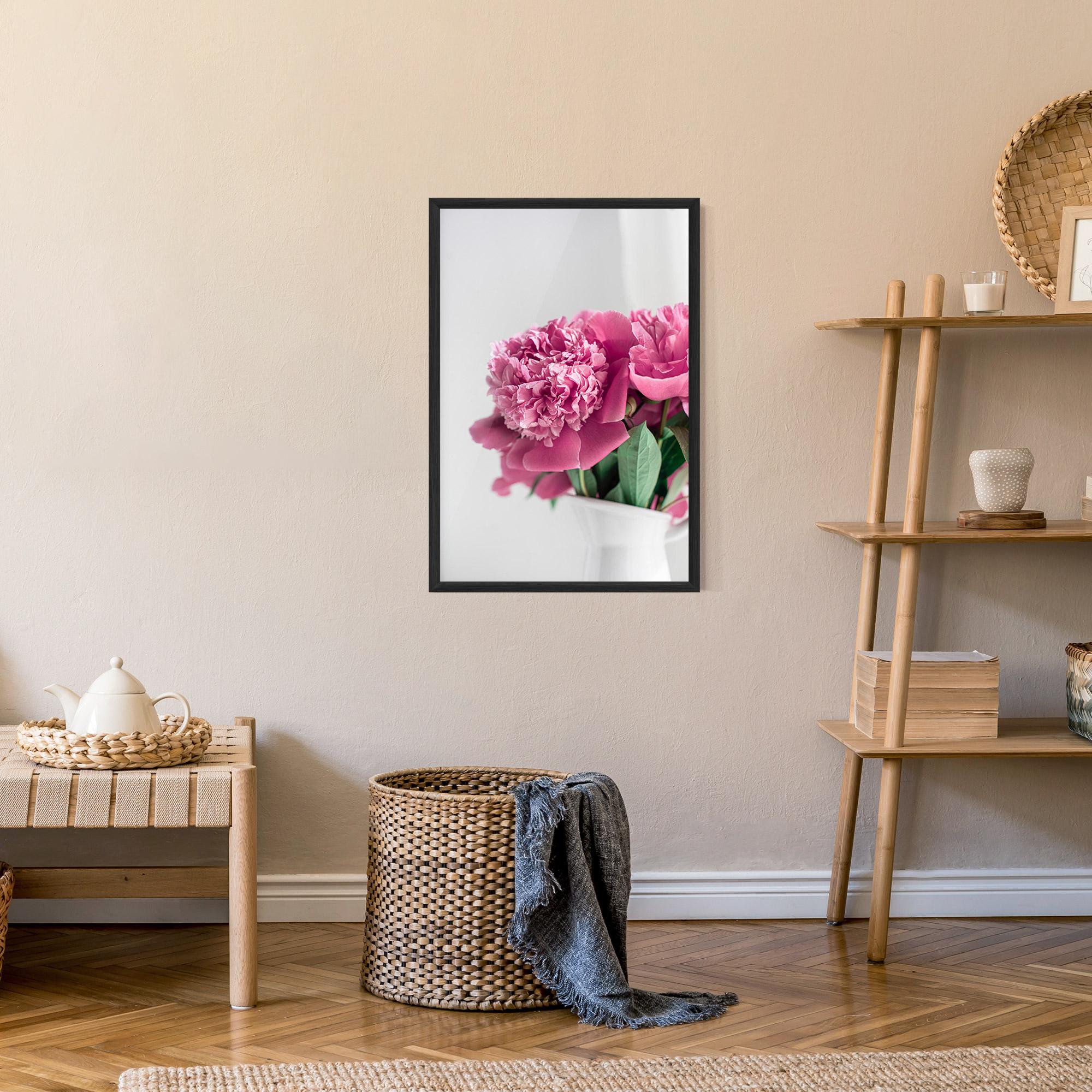Gerahmte Poster White Vase Pink mockup 9