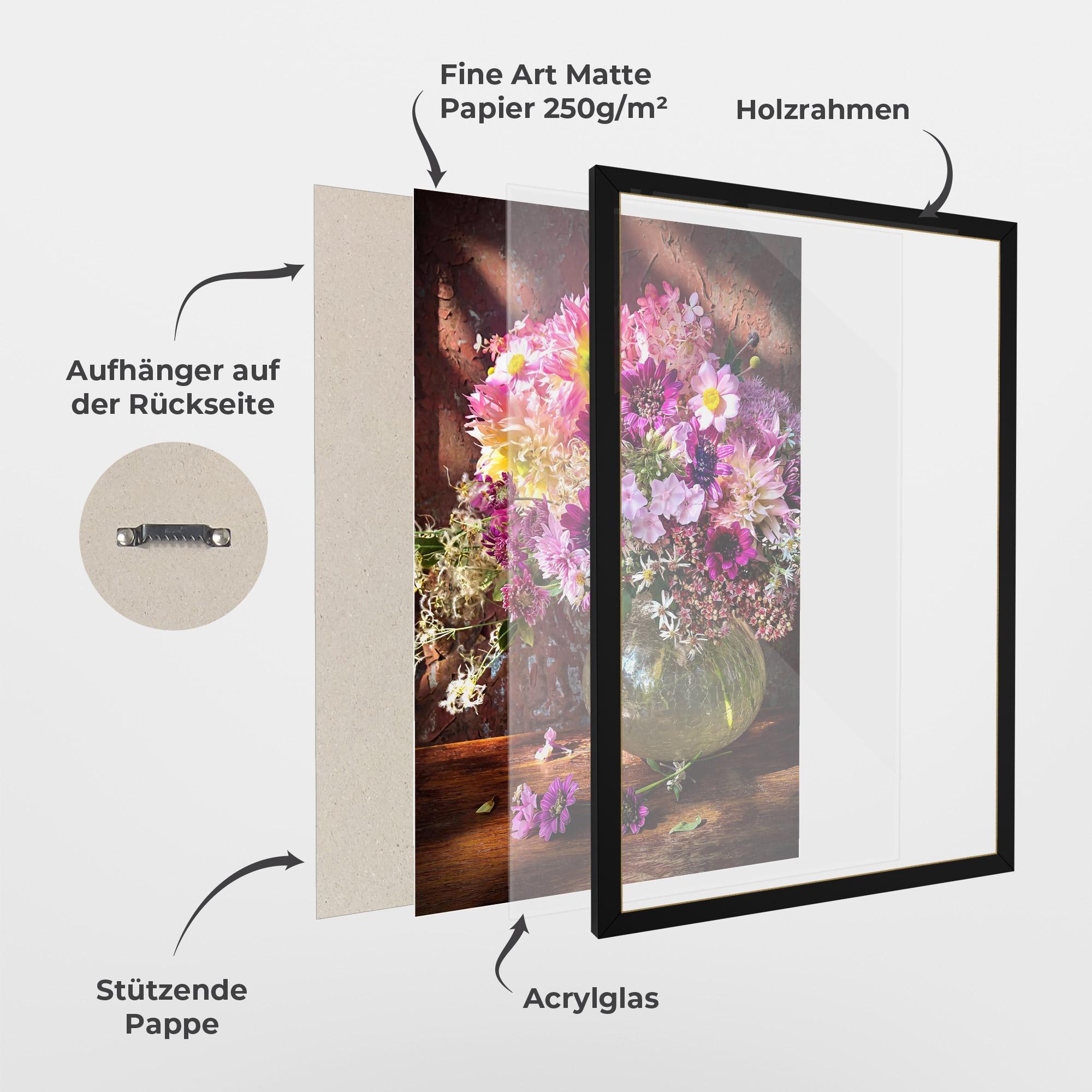 Gerahmte Poster Purple Flowers Vasw mockup 1