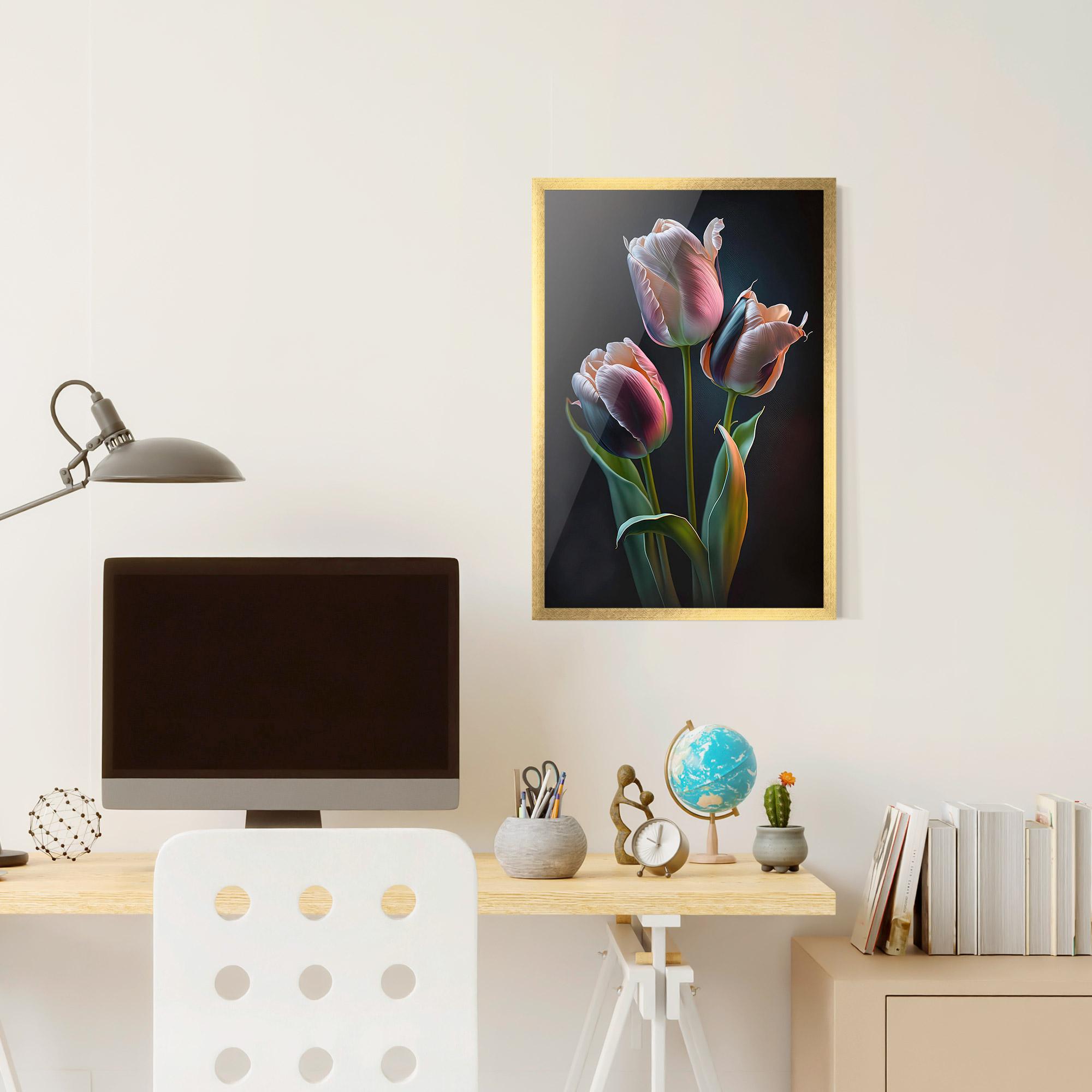 Gerahmte Poster Light Purple Tulips mockup 6