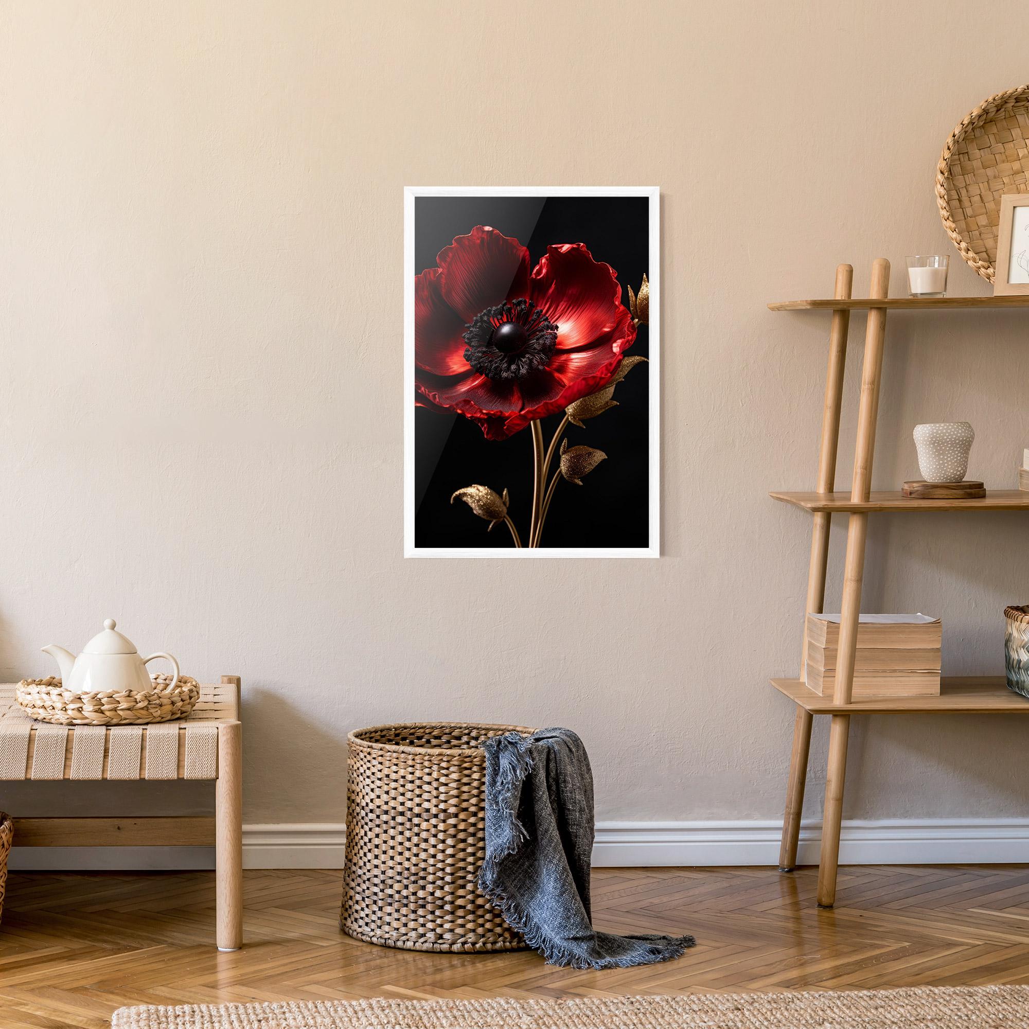 Gerahmte Poster Dark Red Poppy mockup 9