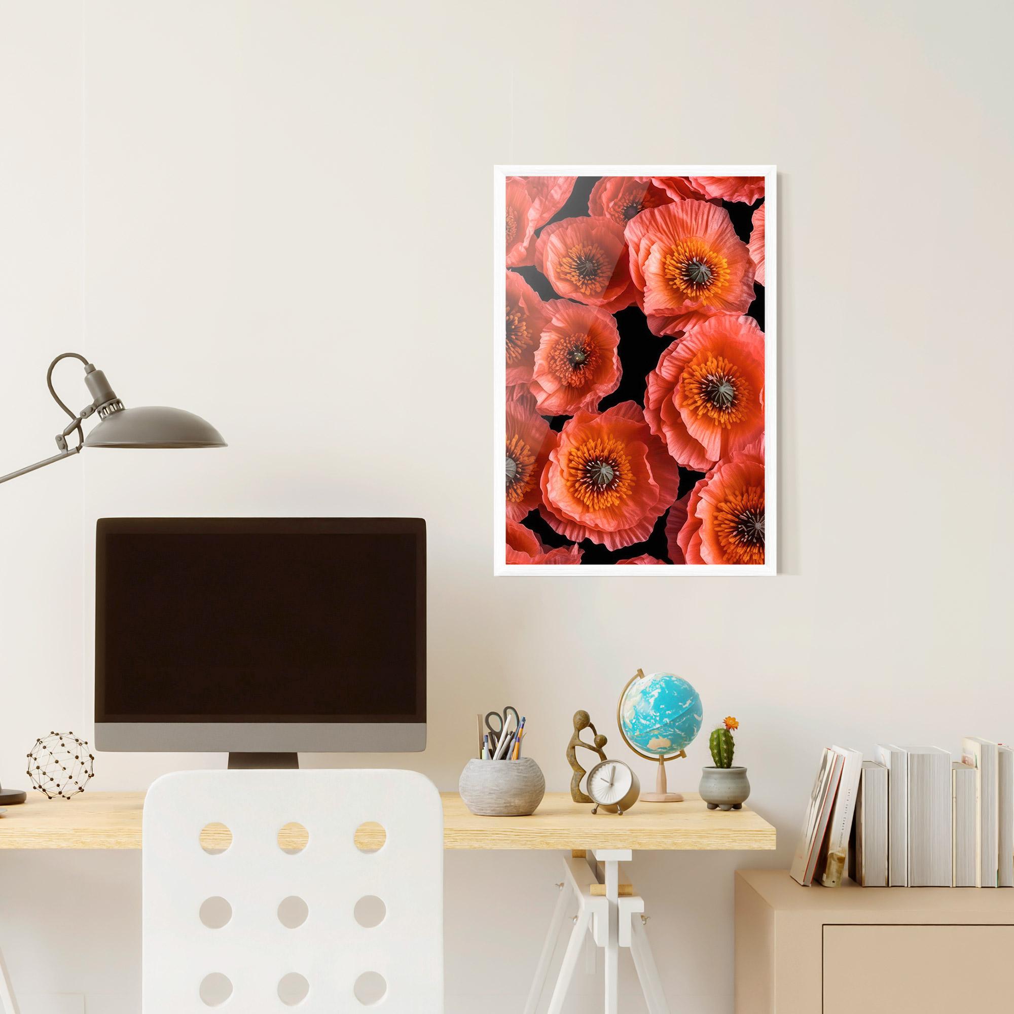 Gerahmte Poster Light Red Poppies mockup 6