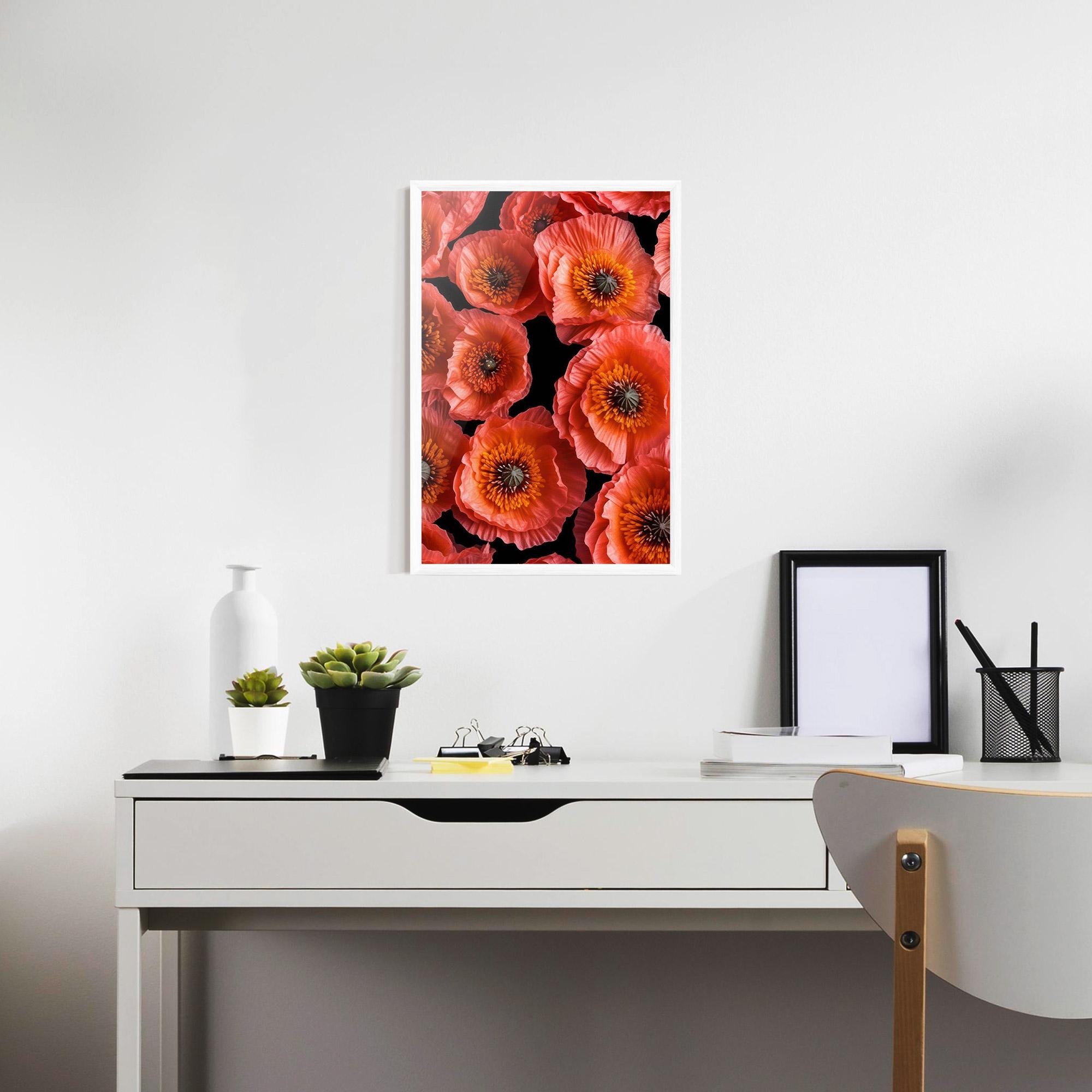 Gerahmte Poster Light Red Poppies mockup 7