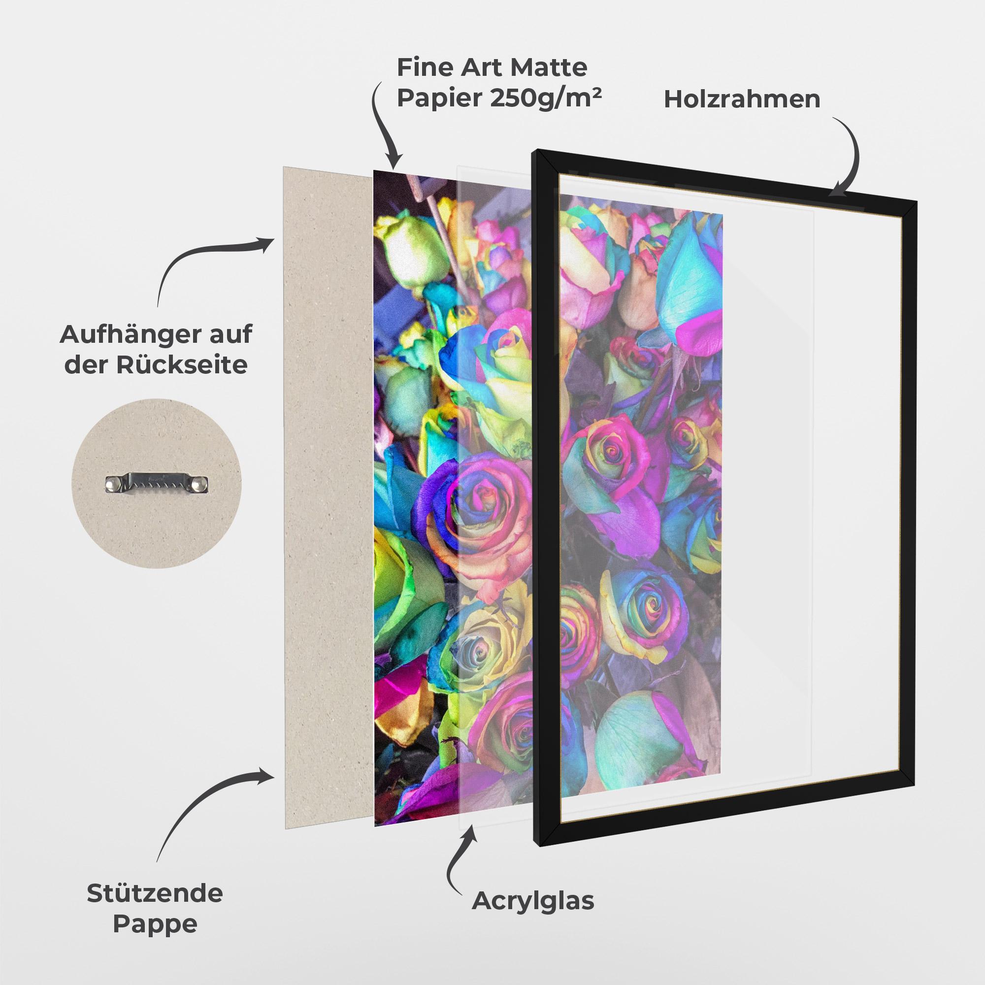 Gerahmte Poster Collorfull Flowers mockup 1