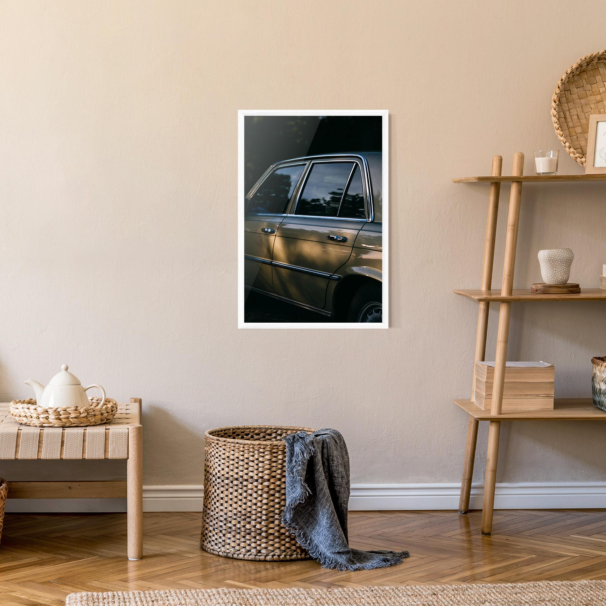 Gerahmte Poster Cream Old Car mockup 9