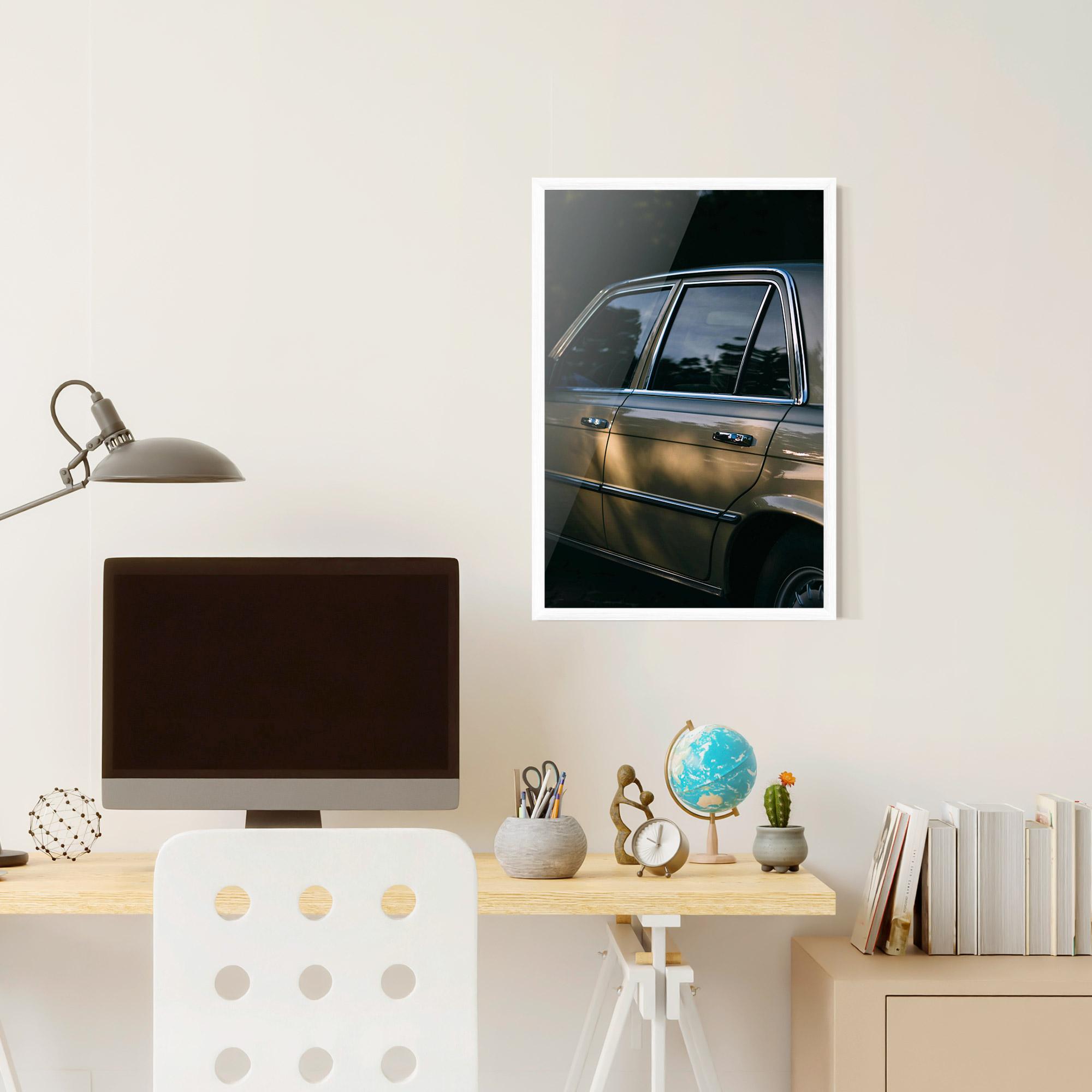 Gerahmte Poster Cream Old Car mockup 6
