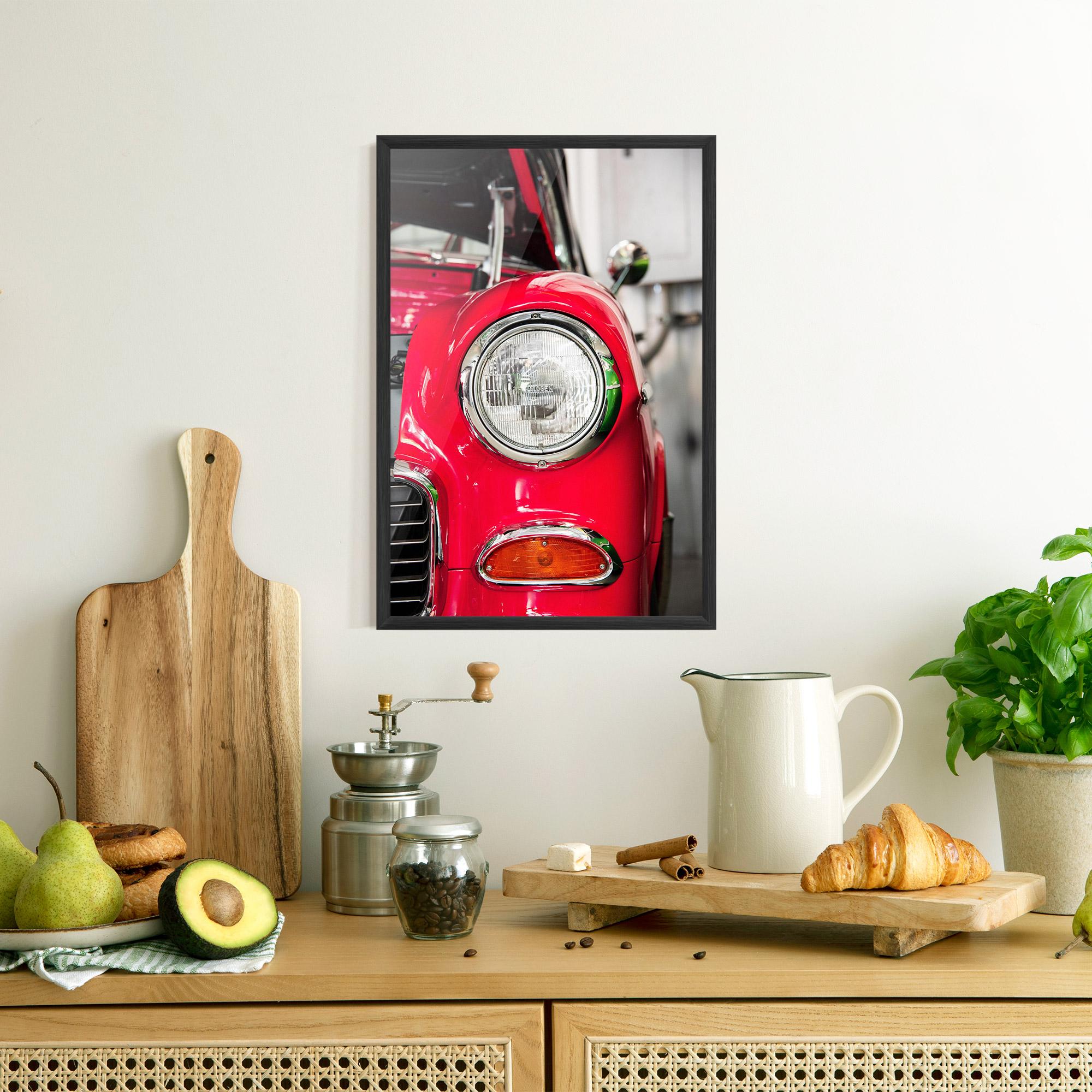 Gerahmte Poster Closeup Red Car mockup 8
