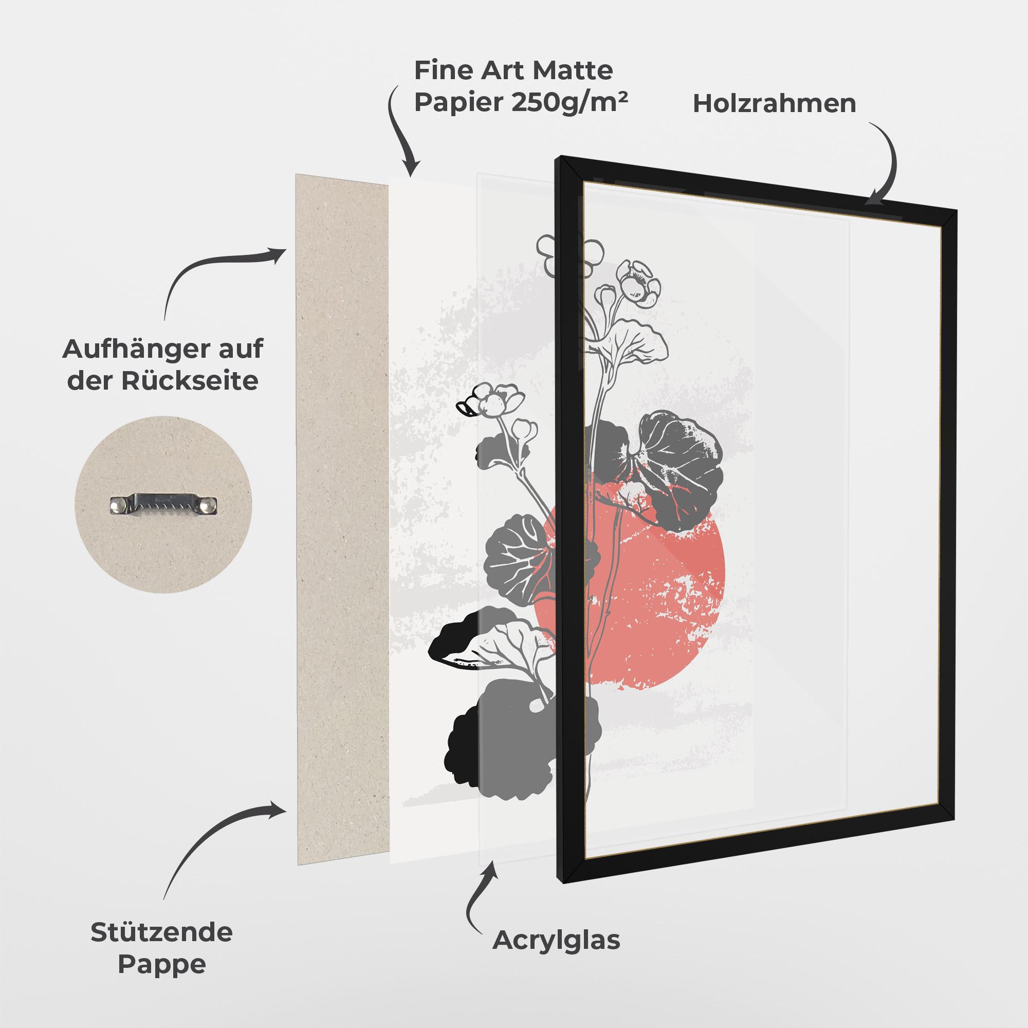 Gerahmte Poster Japan Plant Art mockup 1