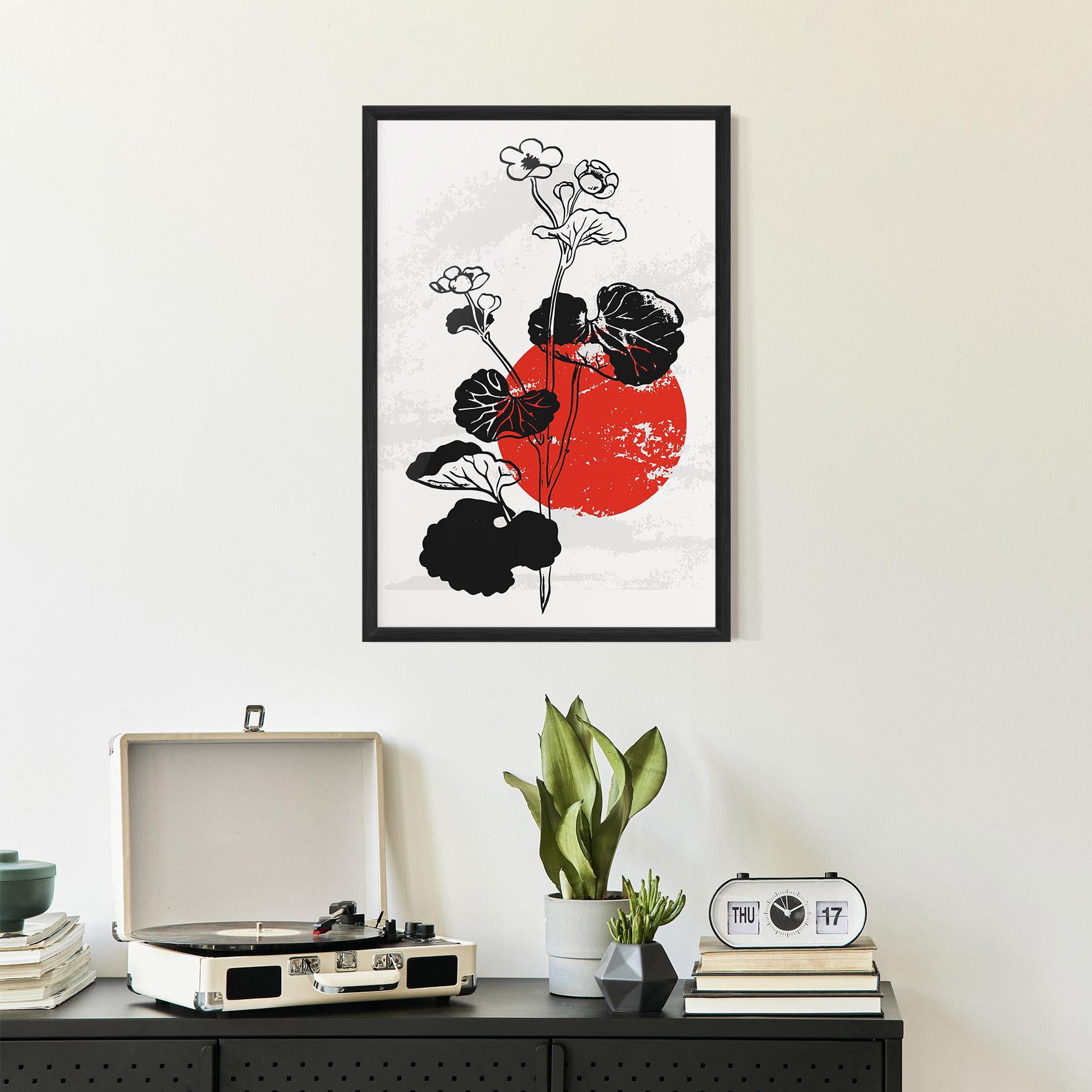 Gerahmte Poster Japan Plant Art mockup 2