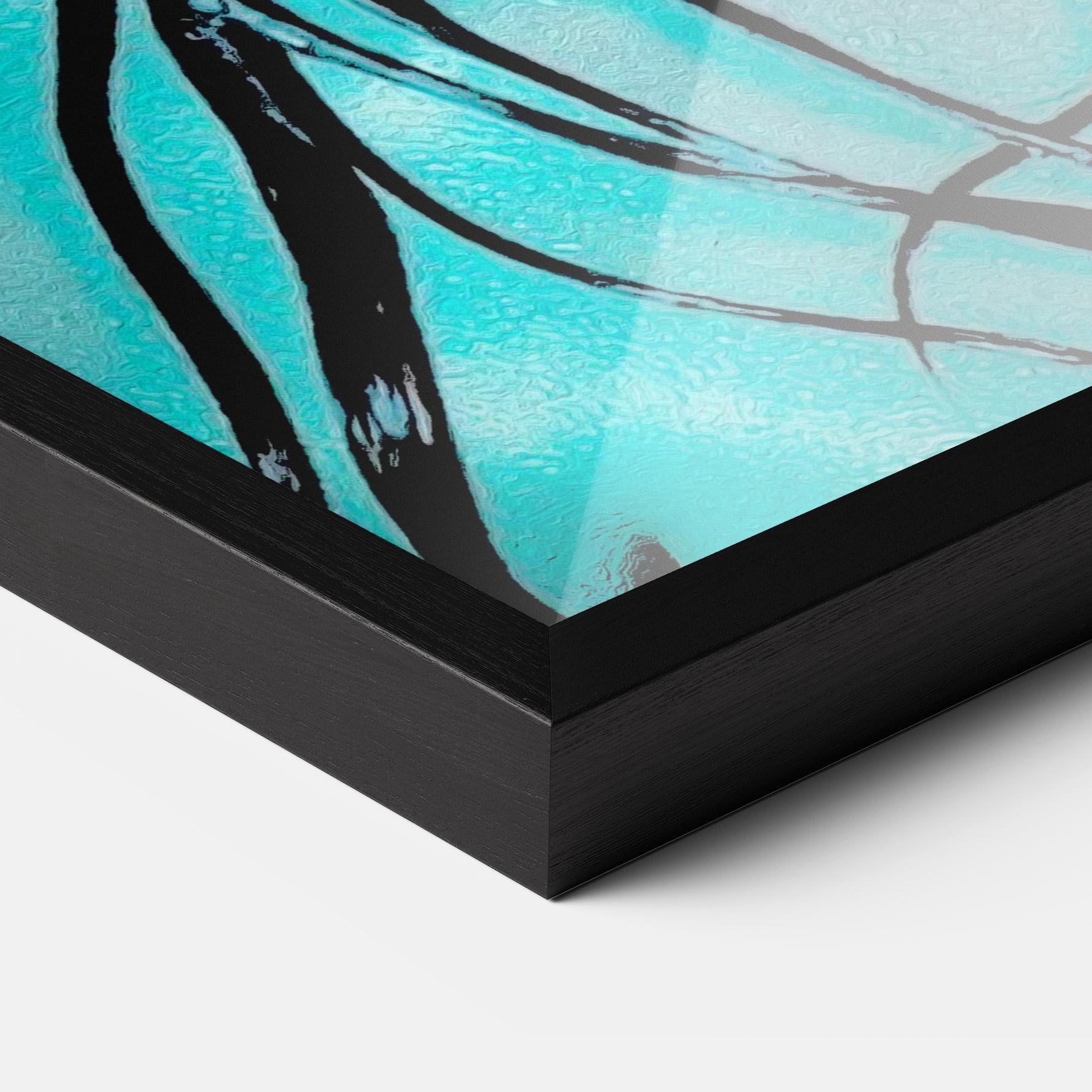 Gerahmte Poster Pink Blue Light Girl mockup 3