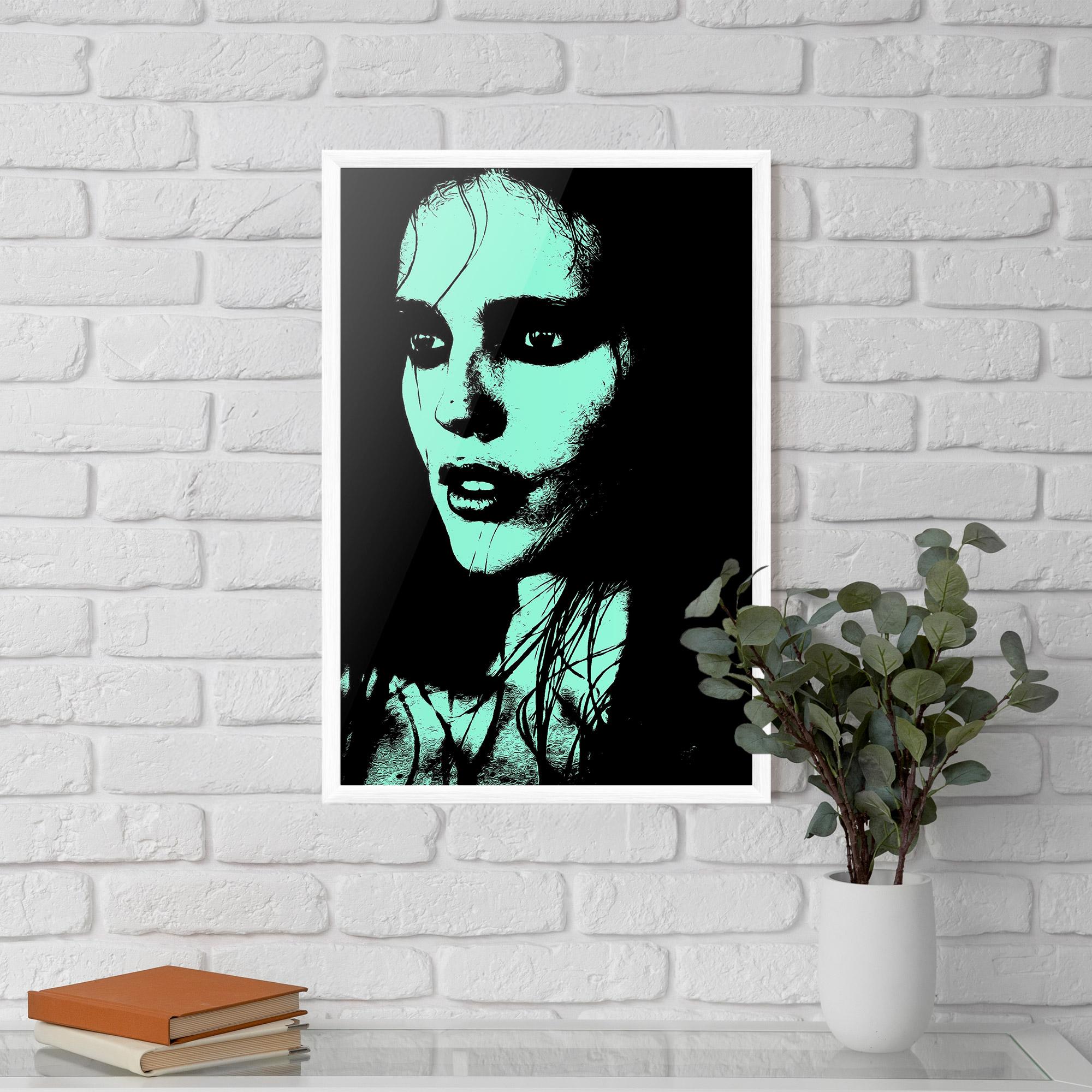 Gerahmte Poster Green Light Girl mockup 5