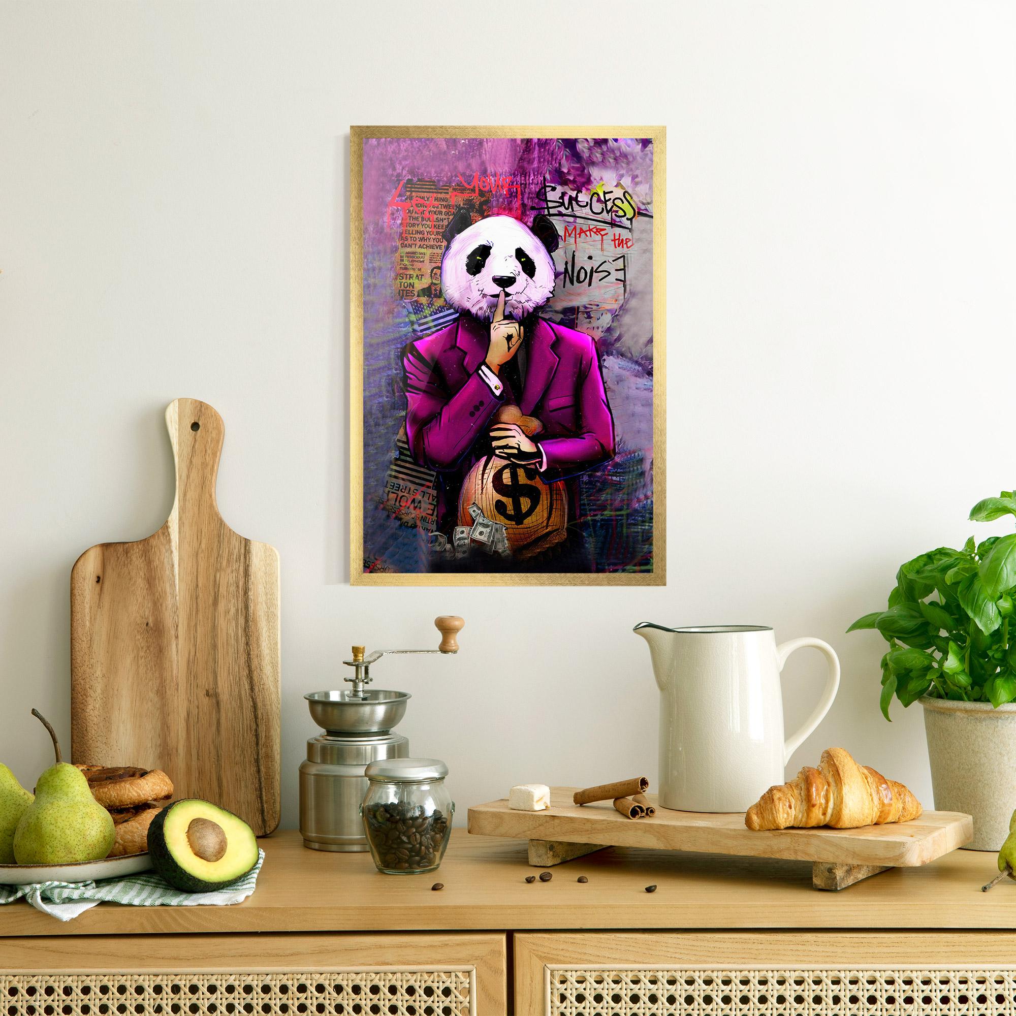 Gerahmte Poster Silence Panda mockup 8