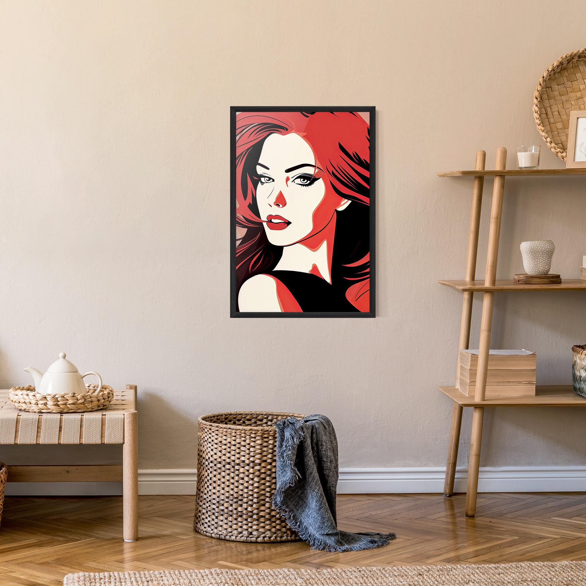 Gerahmte Poster Red Hair Pop Art mockup 9