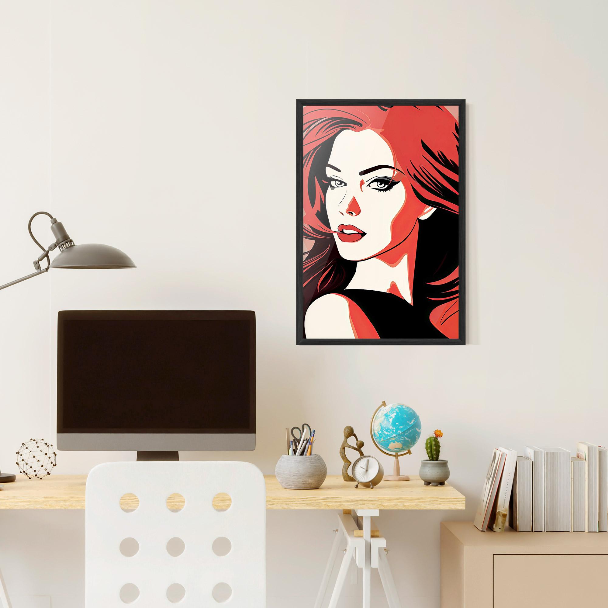 Gerahmte Poster Red Hair Pop Art mockup 6