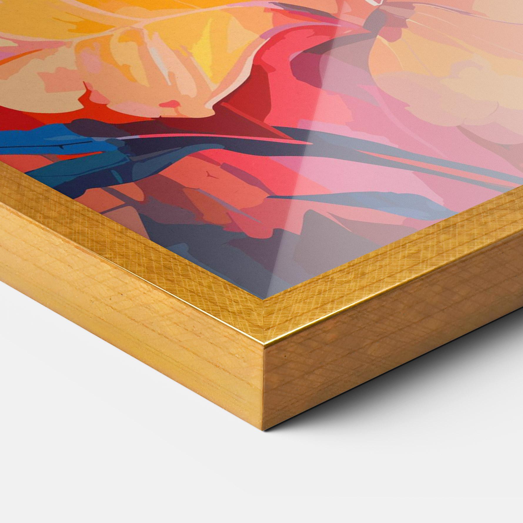 Gerahmte Poster Orange Art Flower mockup 3