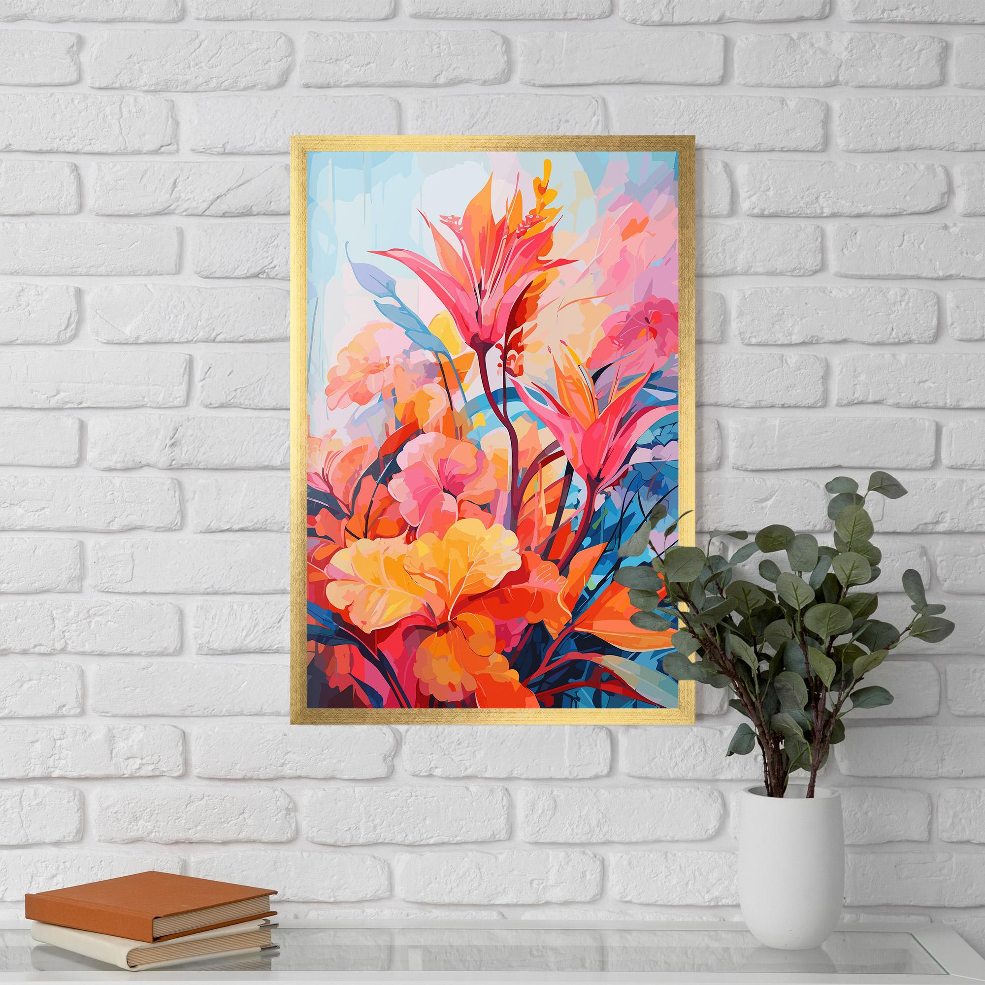 Gerahmte Poster Orange Art Flower mockup 5