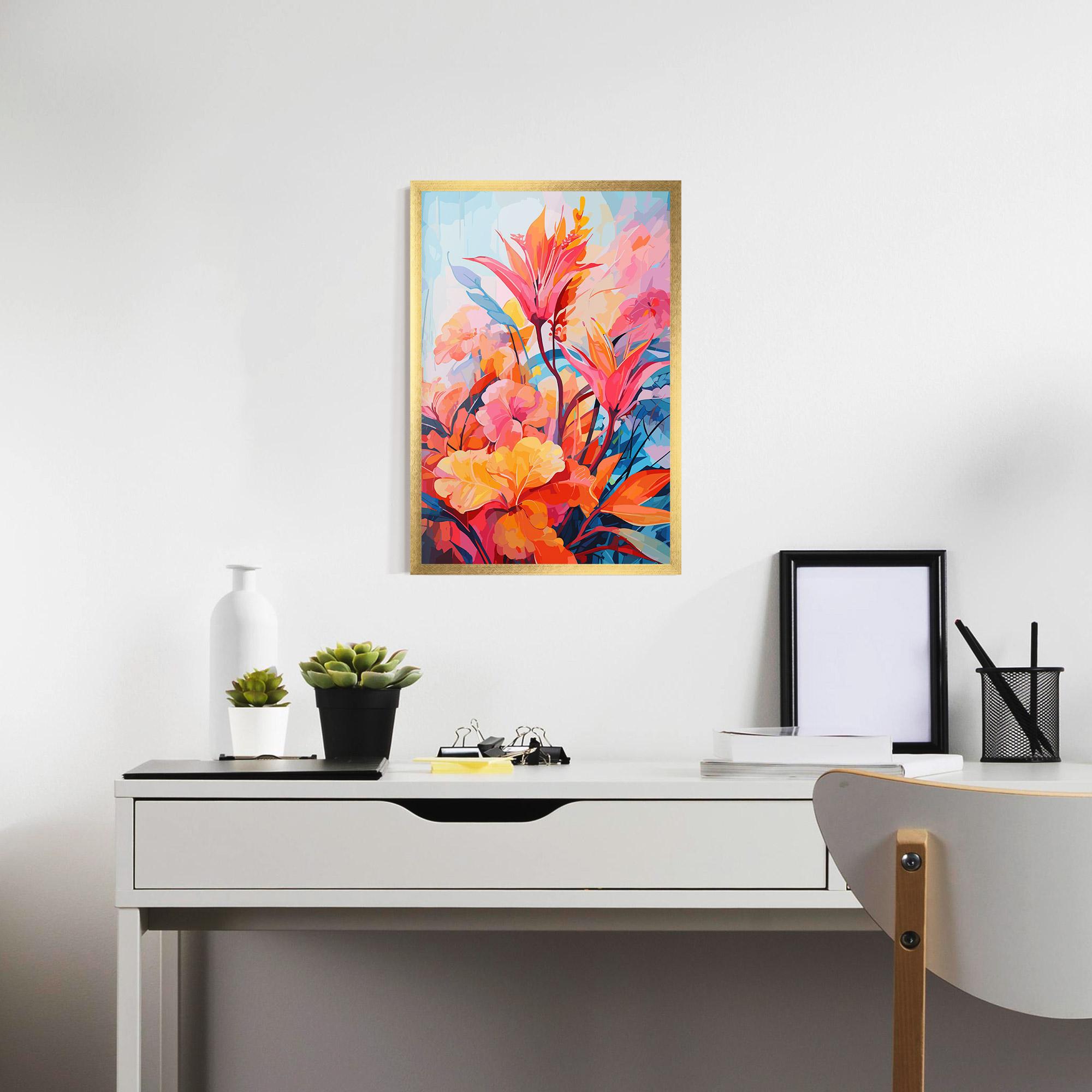 Gerahmte Poster Orange Art Flower mockup 7