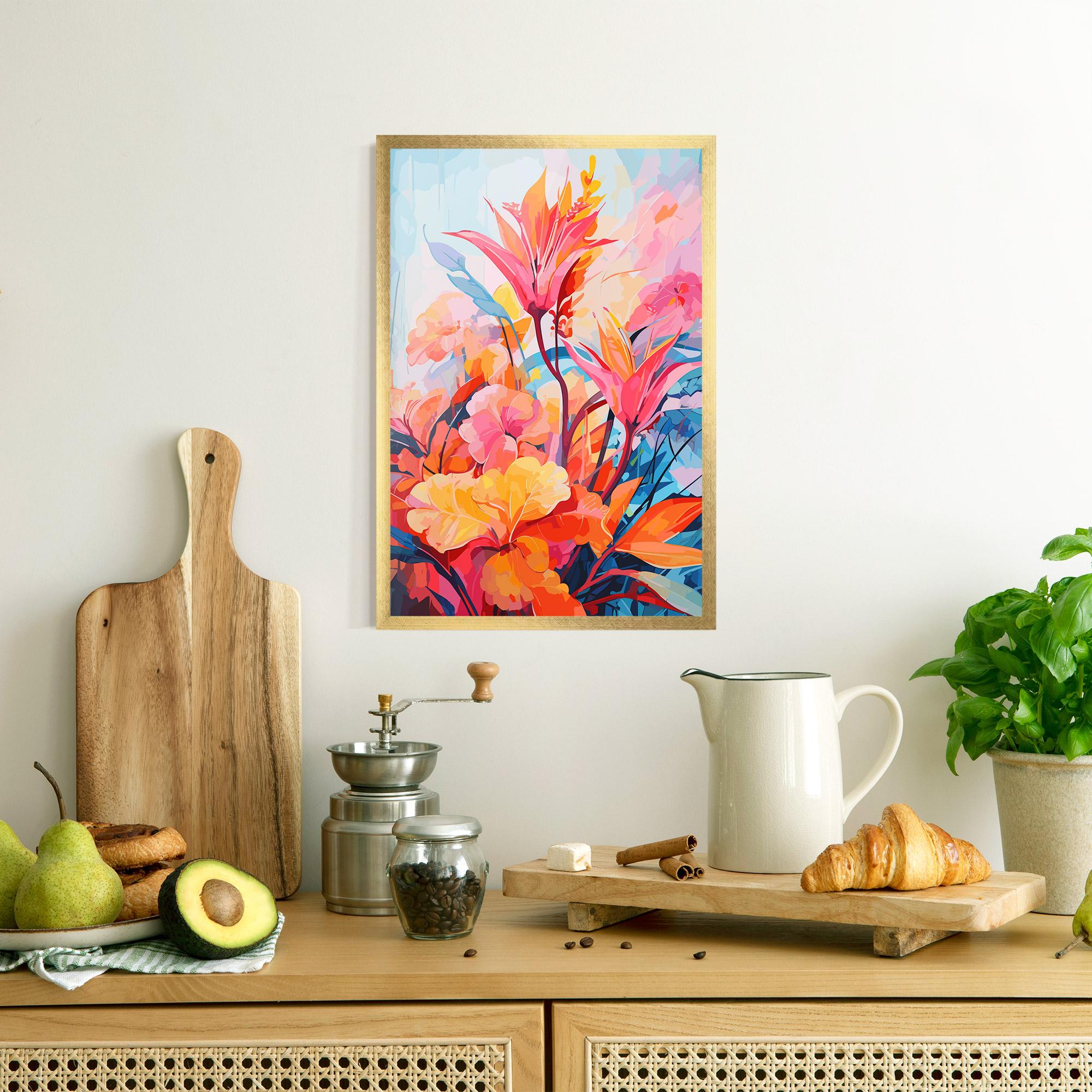 Gerahmte Poster Orange Art Flower mockup 8
