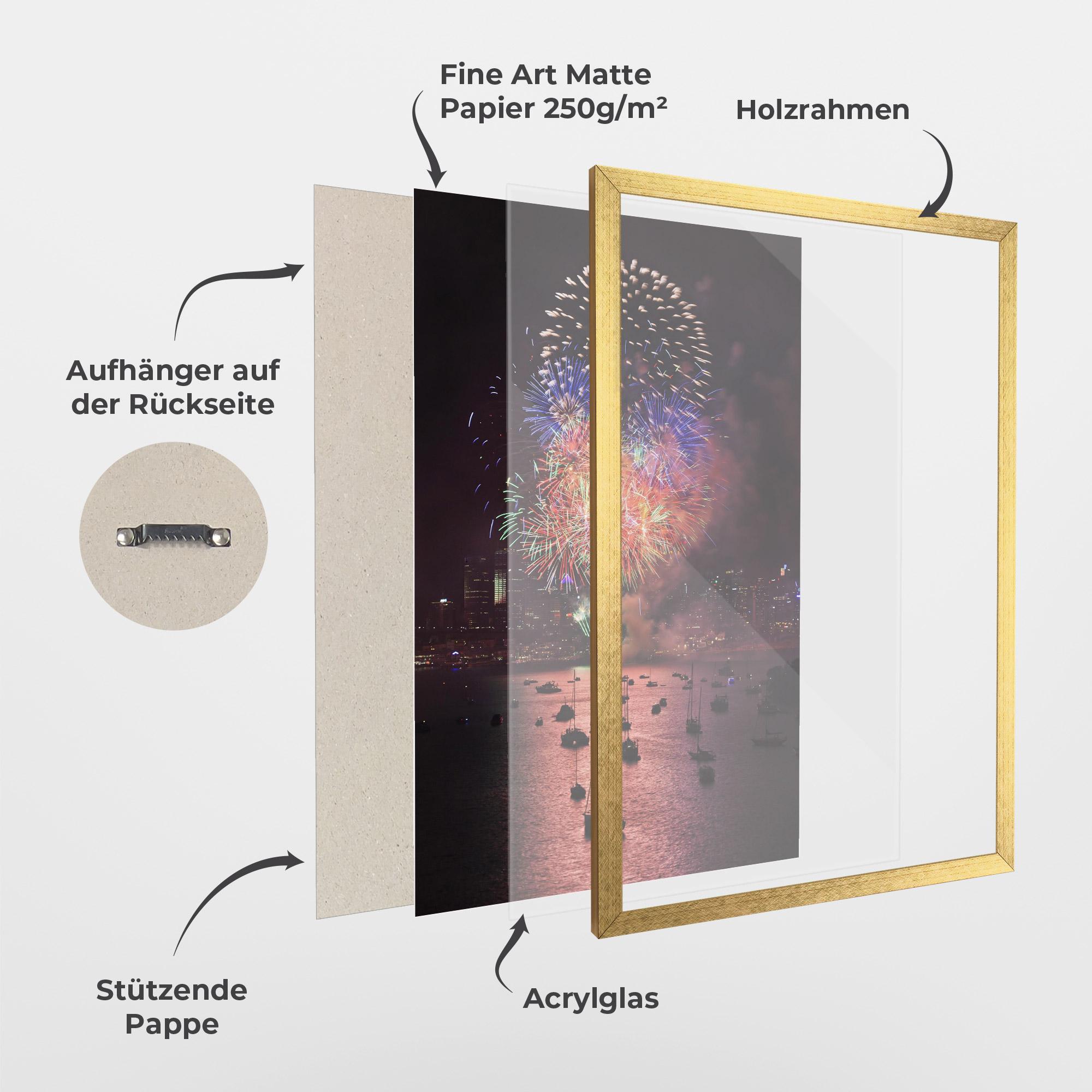 Gerahmte Poster Sydney Firework mockup 1