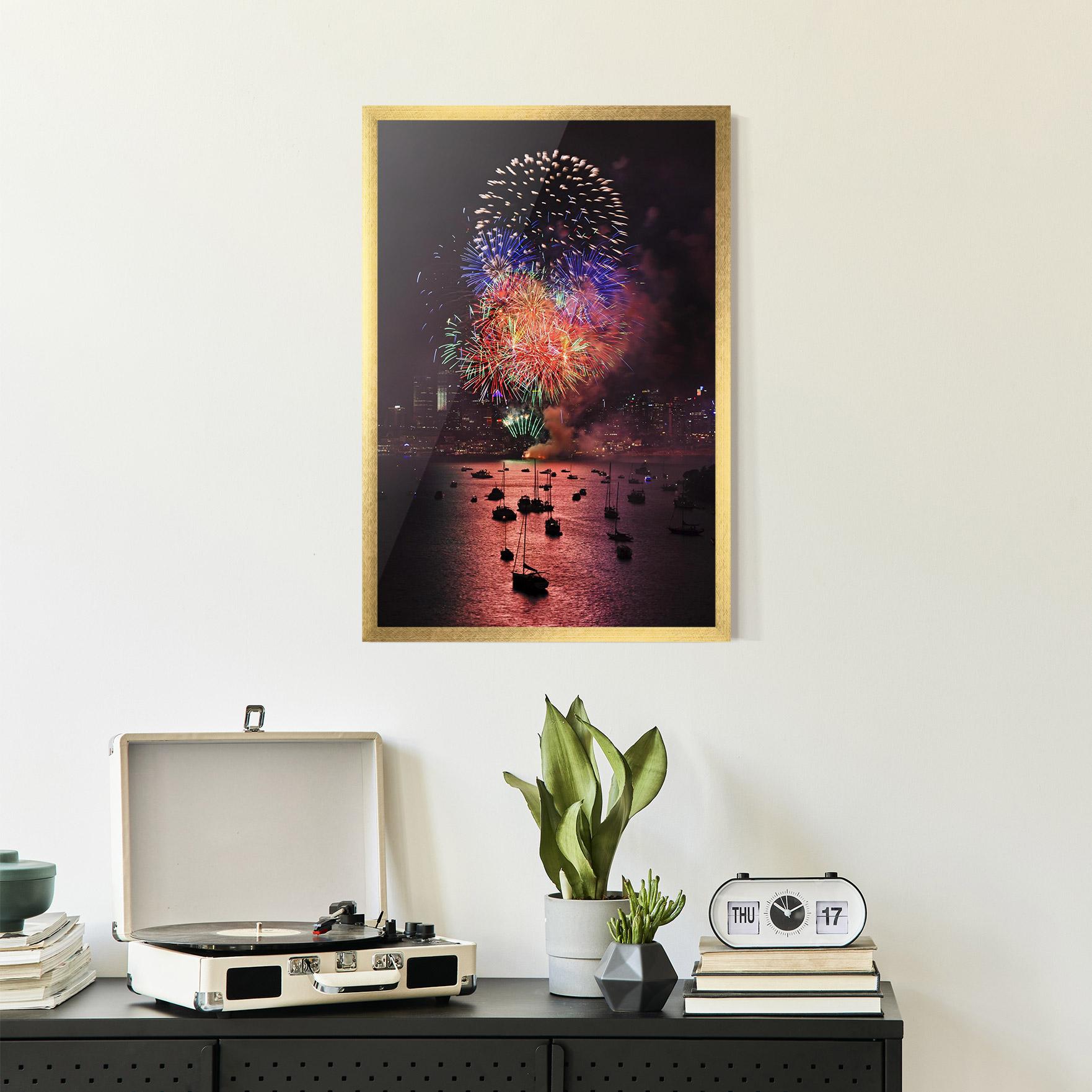 Gerahmte Poster Sydney Firework mockup 2